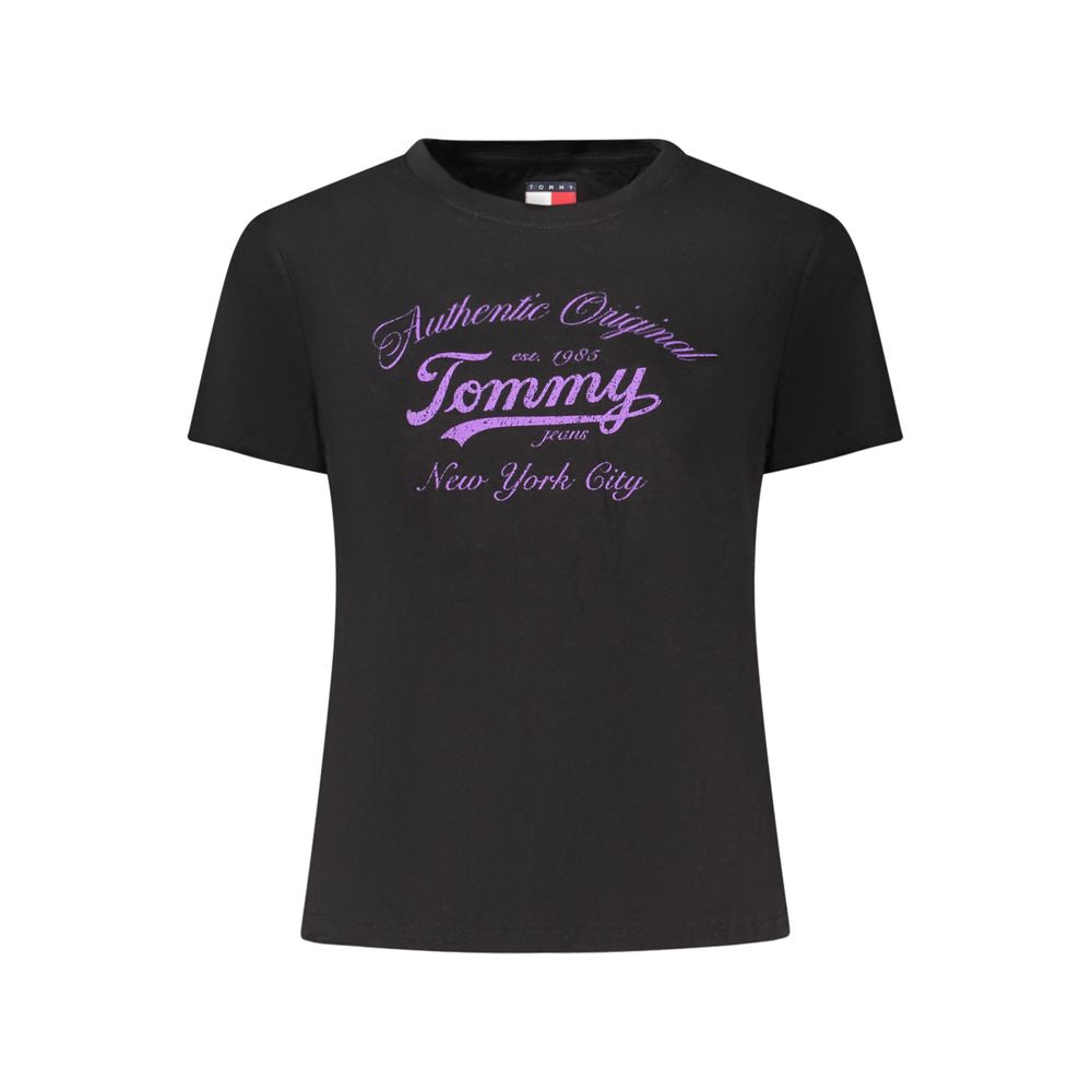 Black Cotton Women T-Shirt Tommy Hilfiger