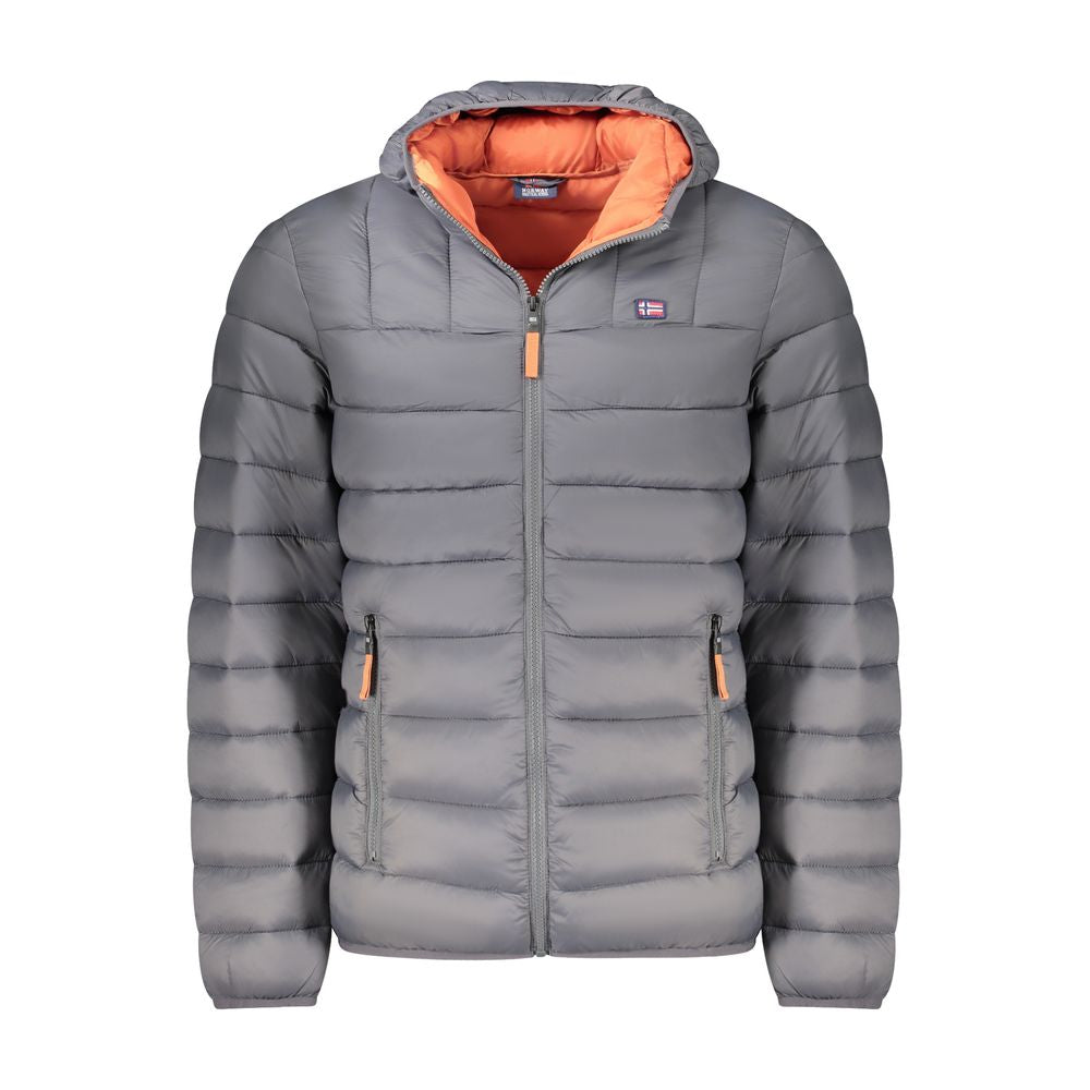 Gray Polyamide Men Jacket Norway 1963