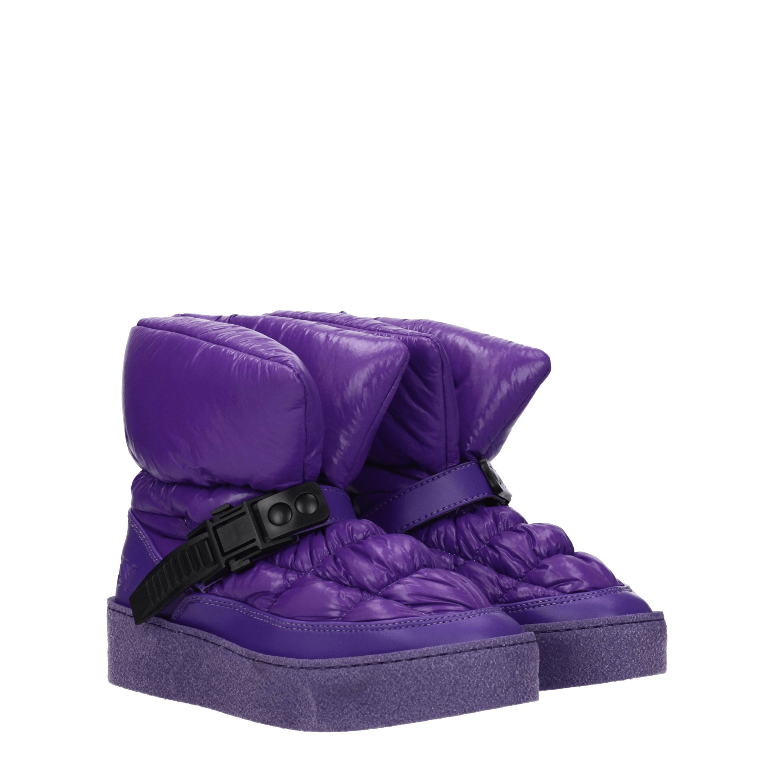 Purple Polyester Ankle Boots Khrisjoy