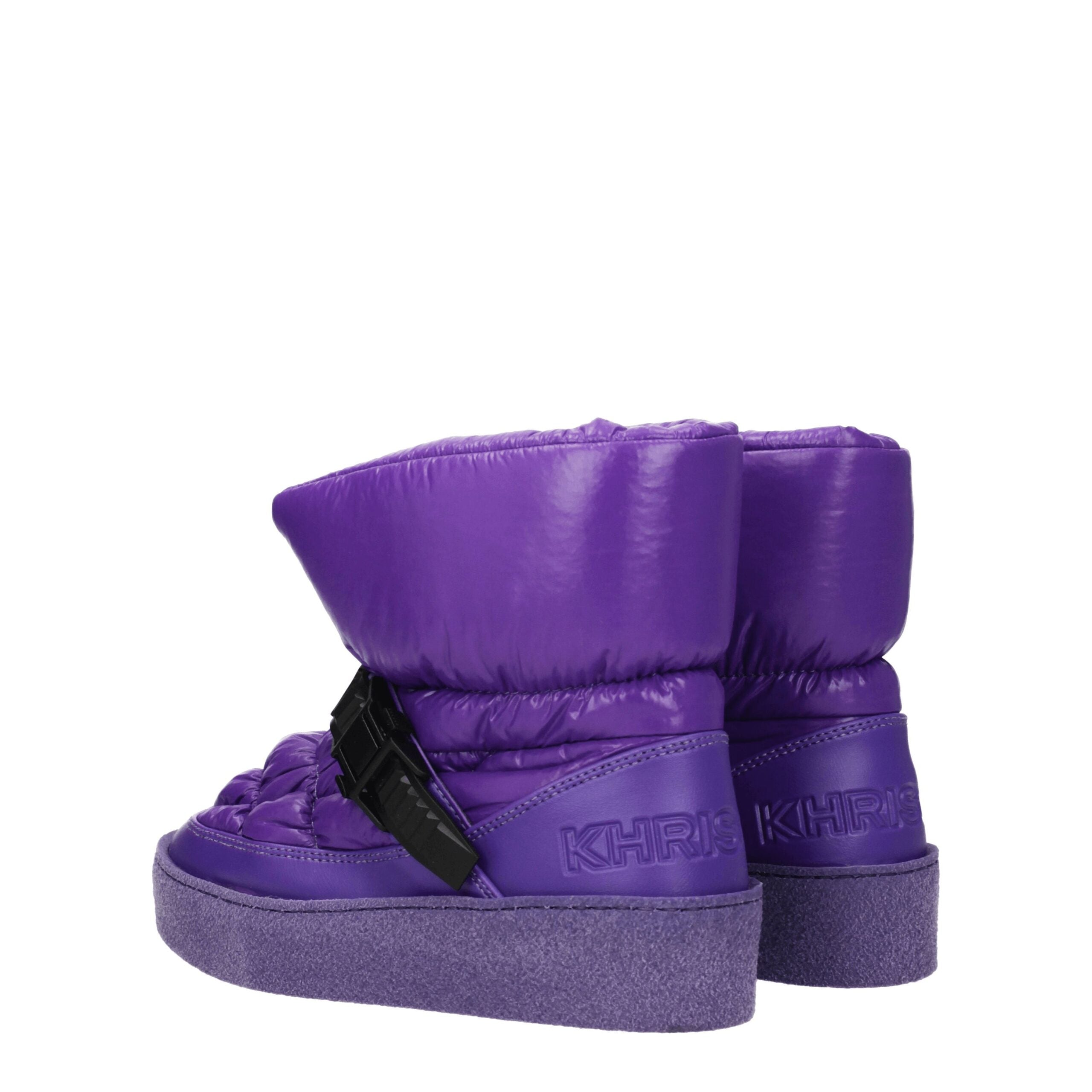 Purple Polyester Ankle Boots Khrisjoy