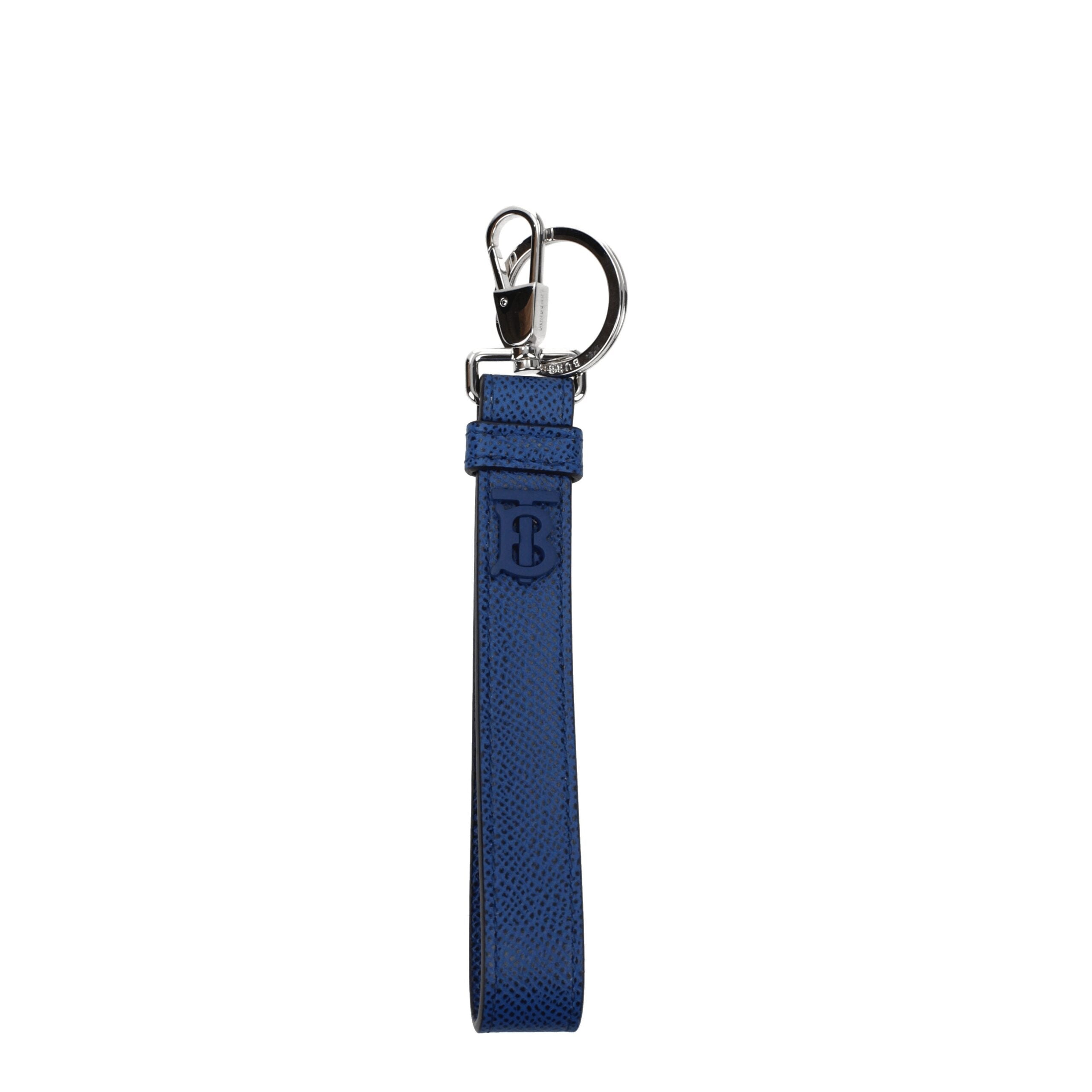 Blue Leather Keychains Burberry