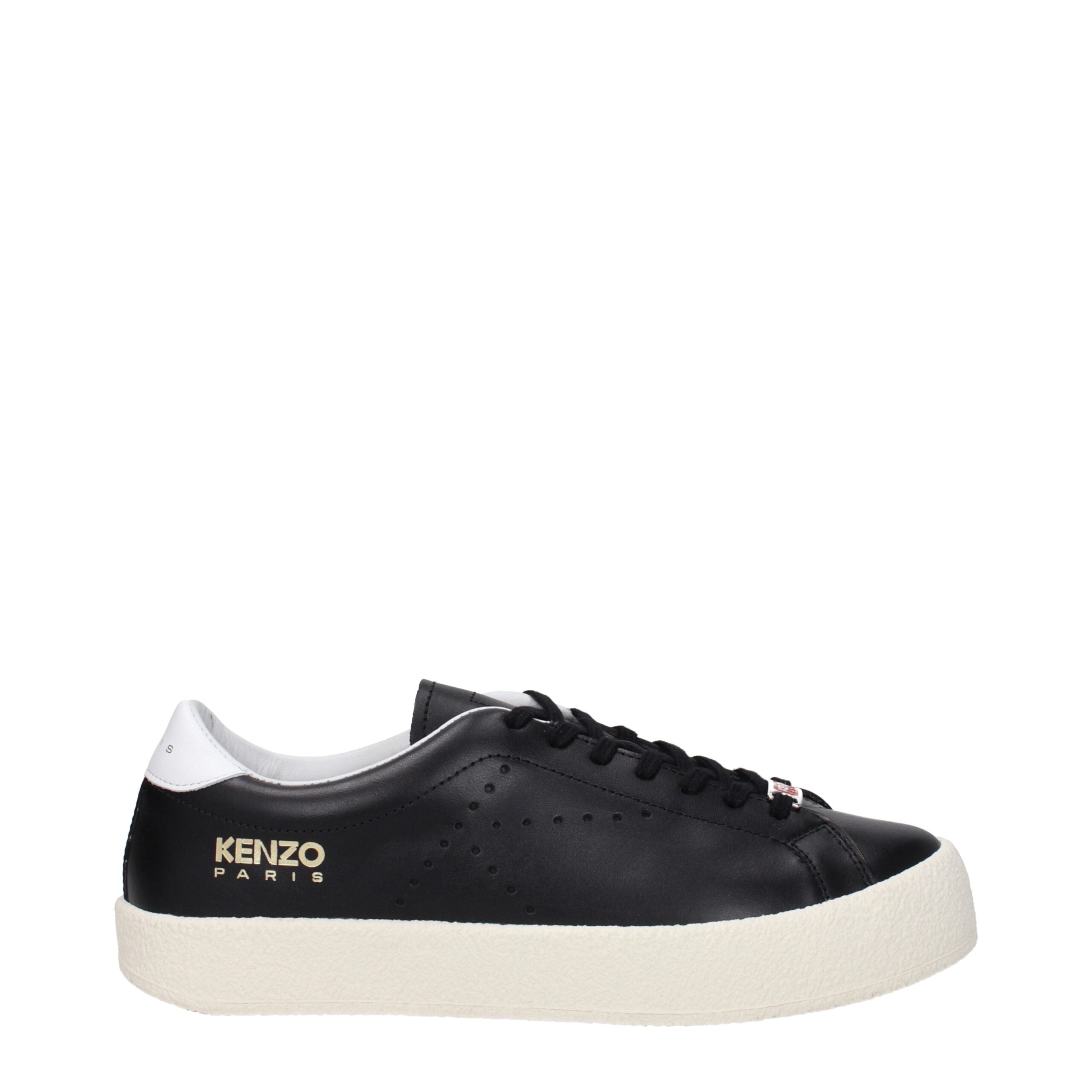Black Leather Low Tops Kenzo