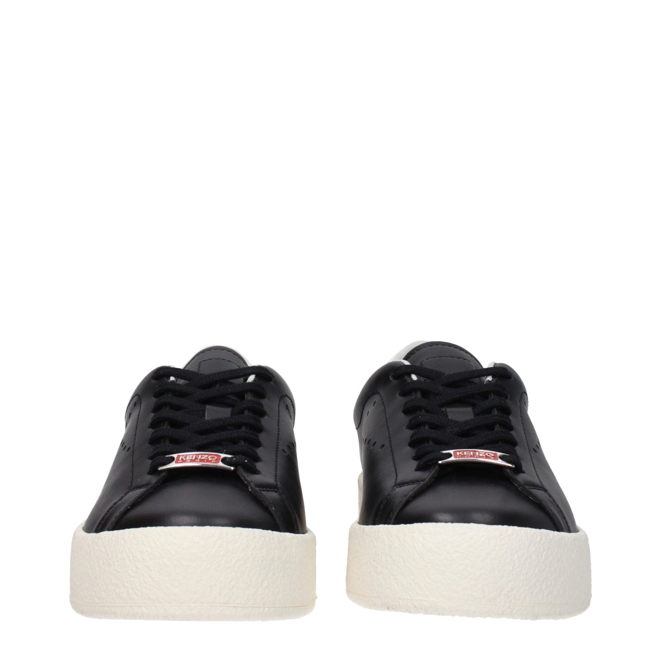 Black Leather Low Tops Kenzo