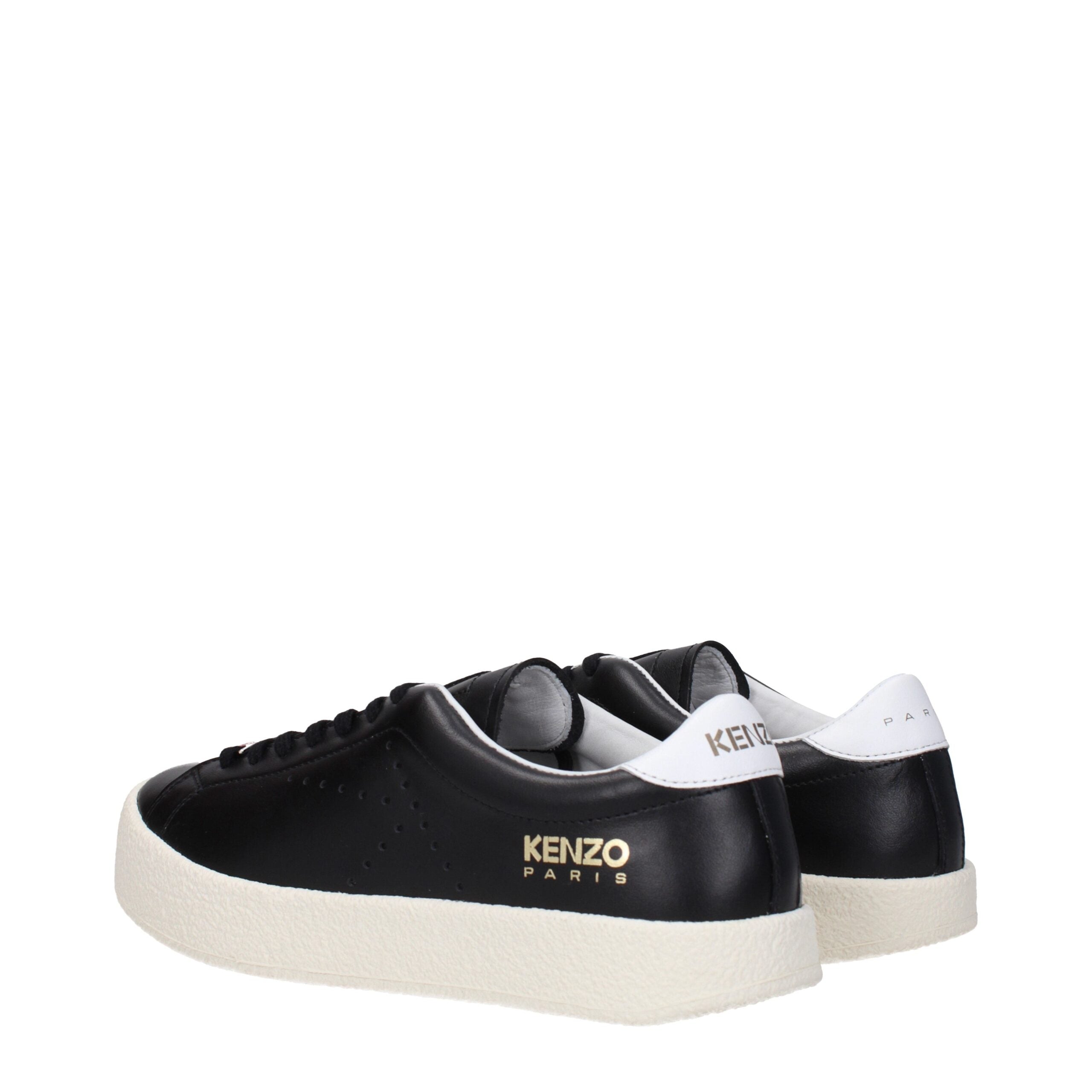 Black Leather Low Tops Kenzo