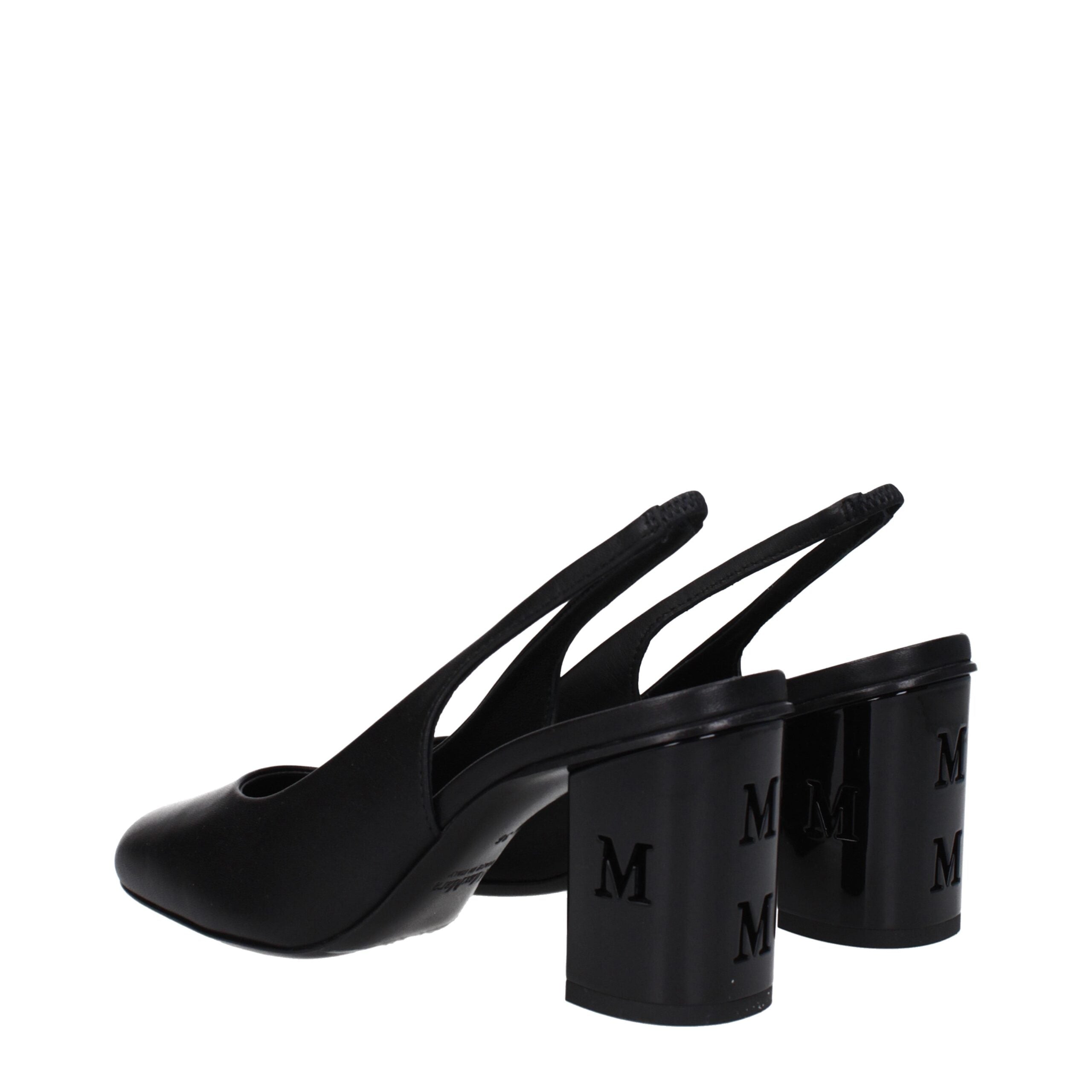 Black Leather High Heel Pumps Max Mara