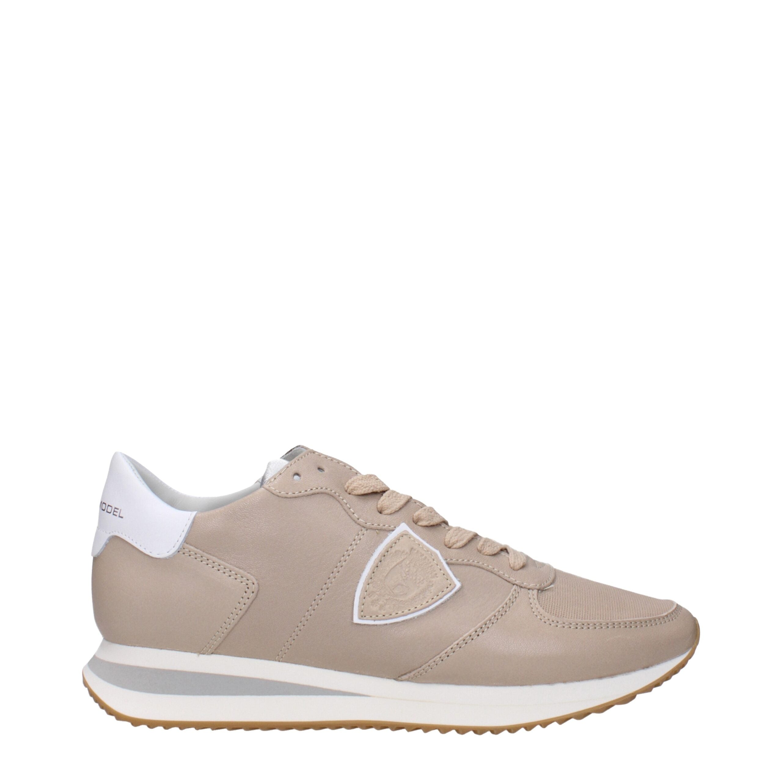 Beige Leather Low Tops Philippe Model
