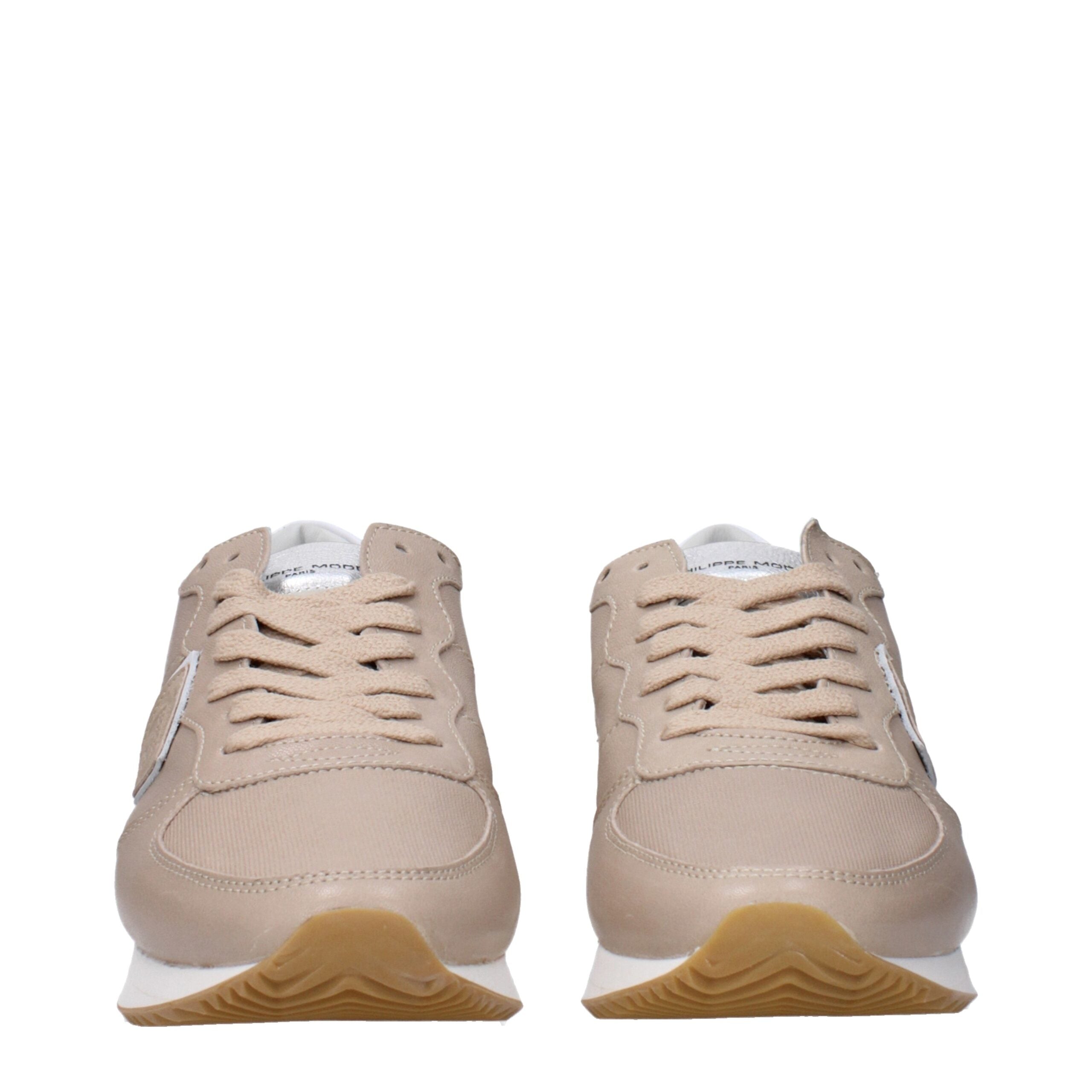 Beige Leather Low Tops Philippe Model
