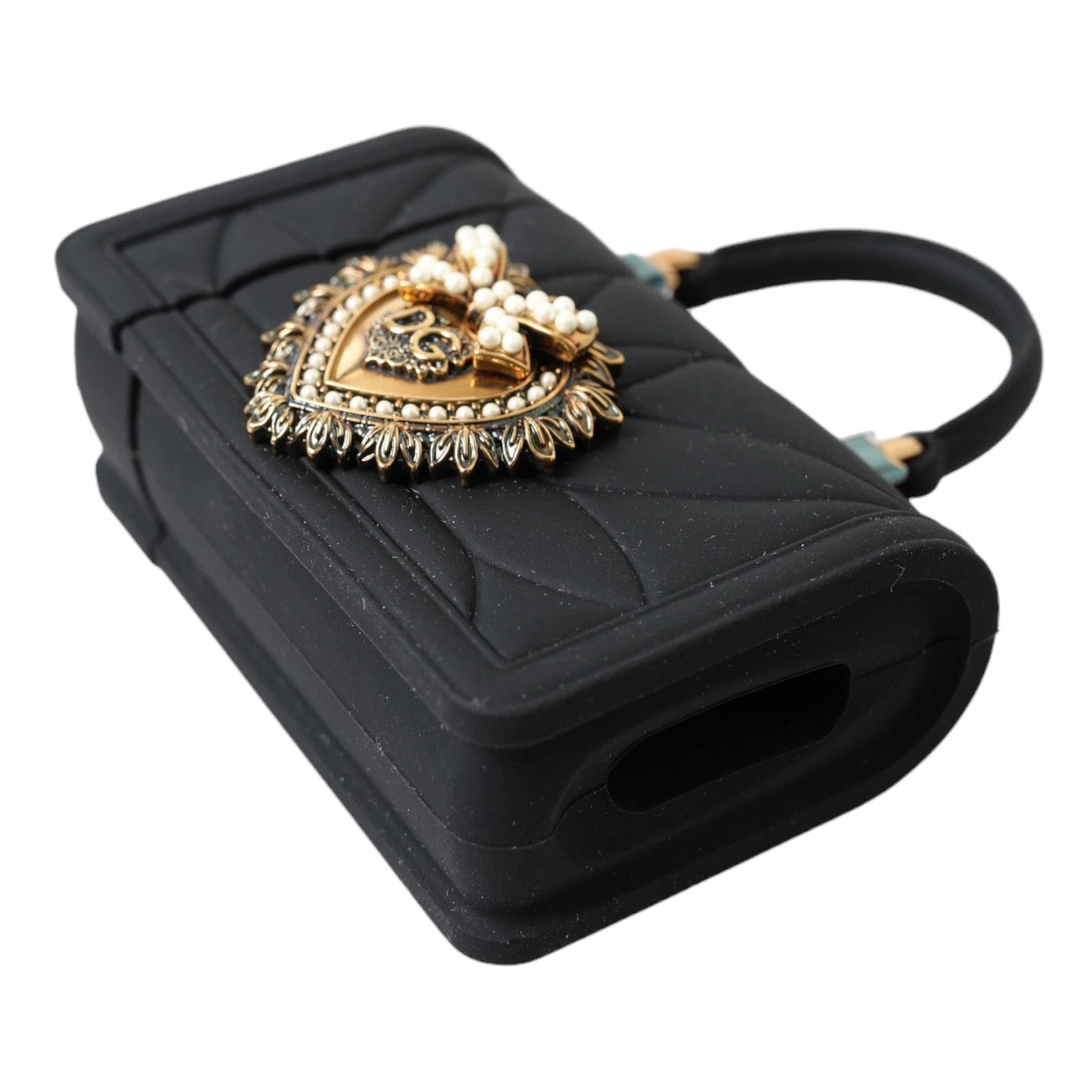 Case Black Silicone Devotion Heart Cover Hand Bag Airpod Dolce & Gabbana