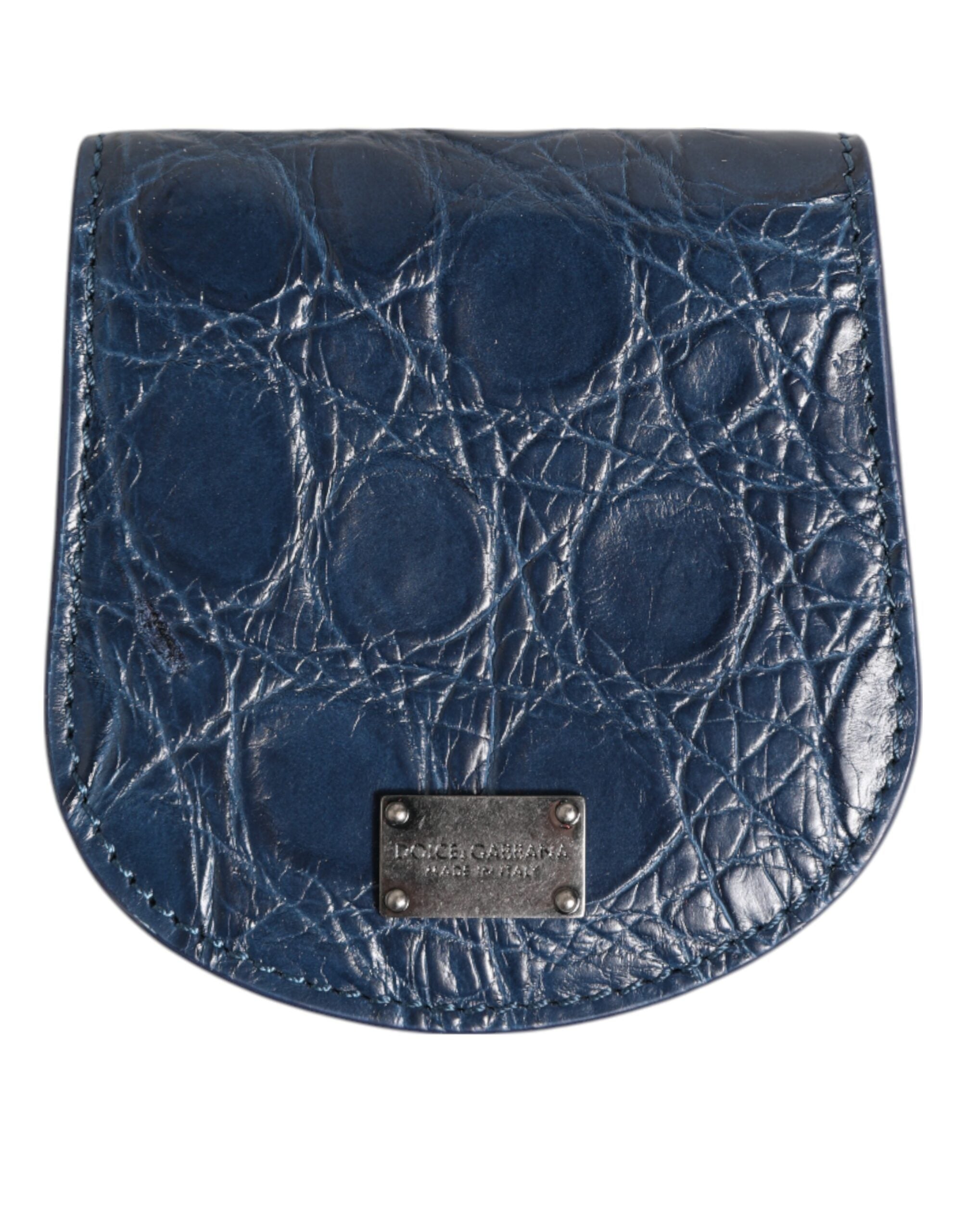 Blue Exotic Skin Coin Condom Case Holder Pocket Wallet Dolce & Gabbana