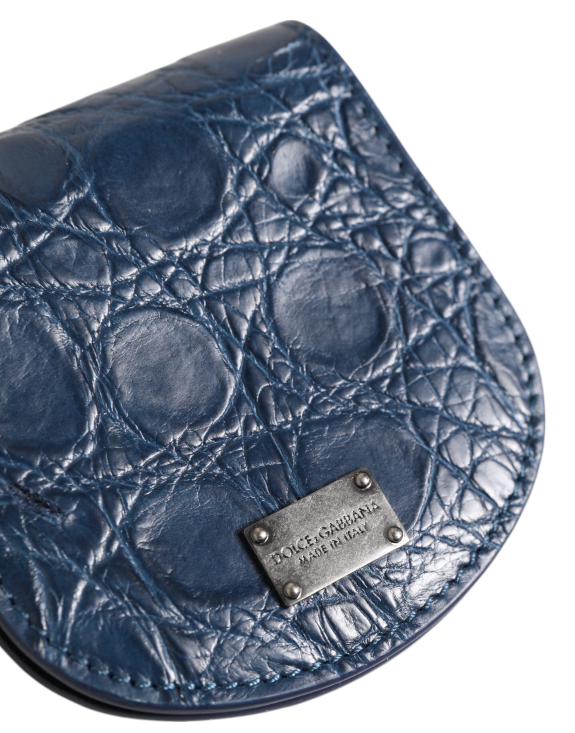 Blue Exotic Skin Coin Condom Case Holder Pocket Wallet Dolce & Gabbana