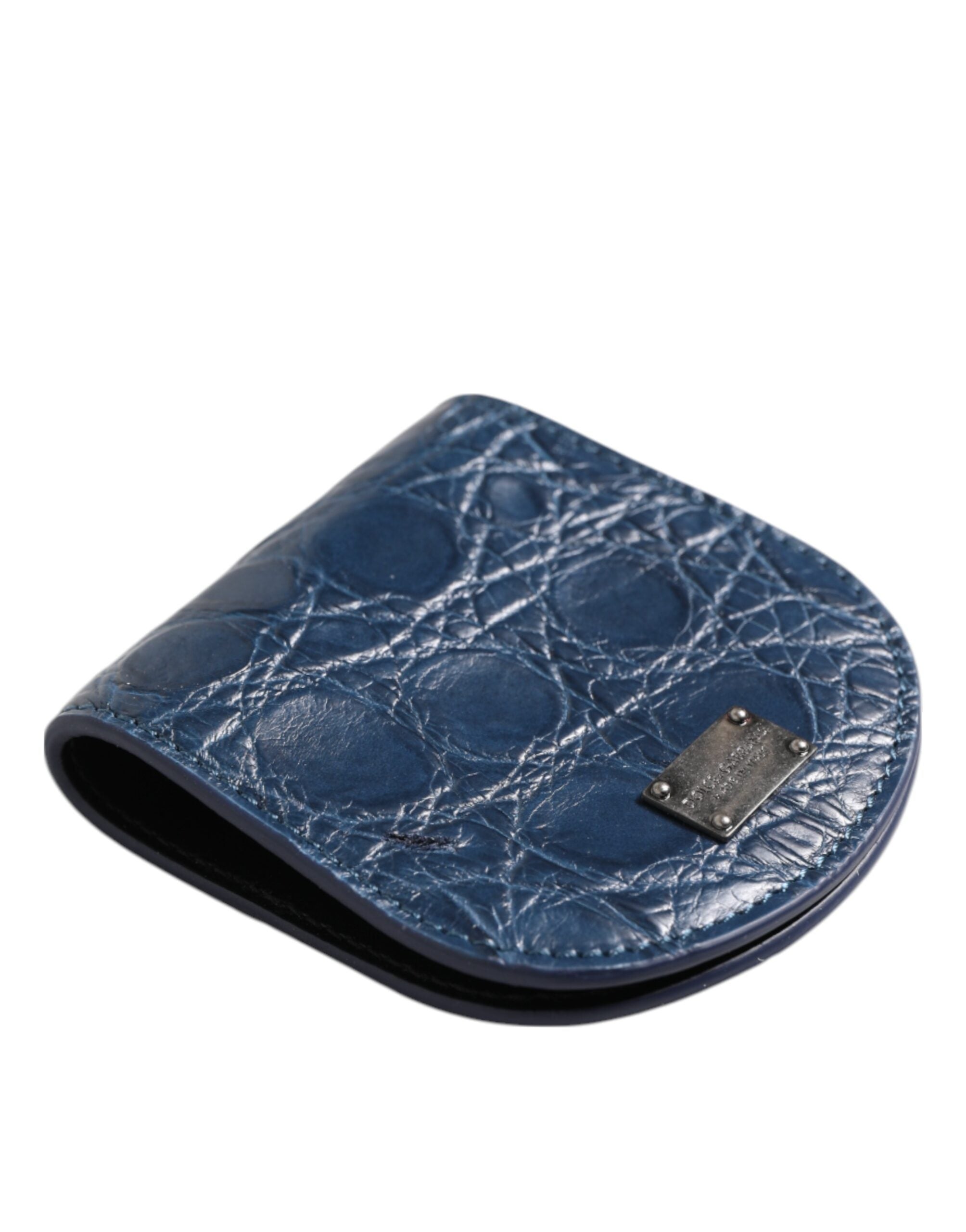 Blue Exotic Skin Coin Condom Case Holder Pocket Wallet Dolce & Gabbana