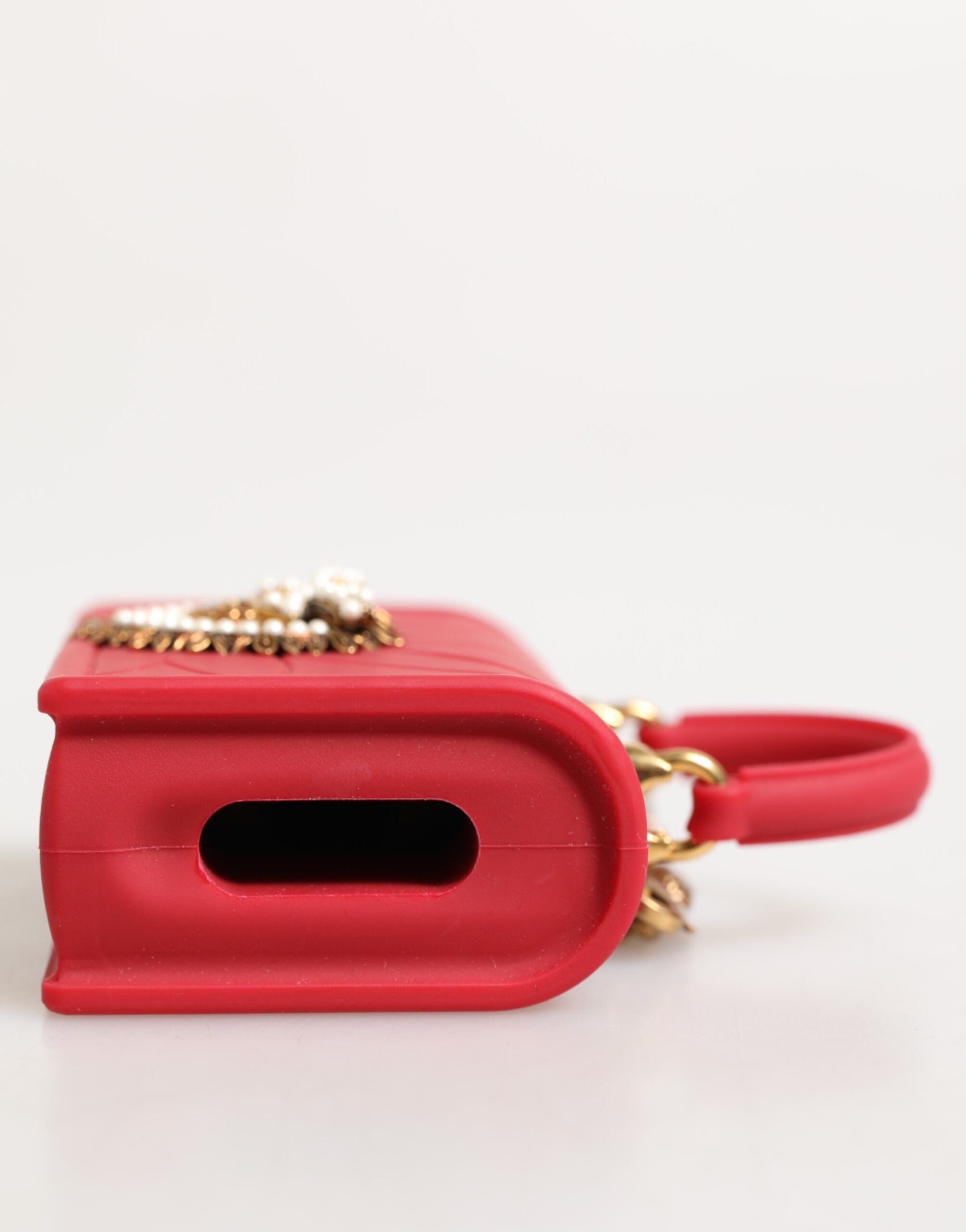 Red Silicone Devotion Heart Cover Bag Women Airpods Case Dolce & Gabbana