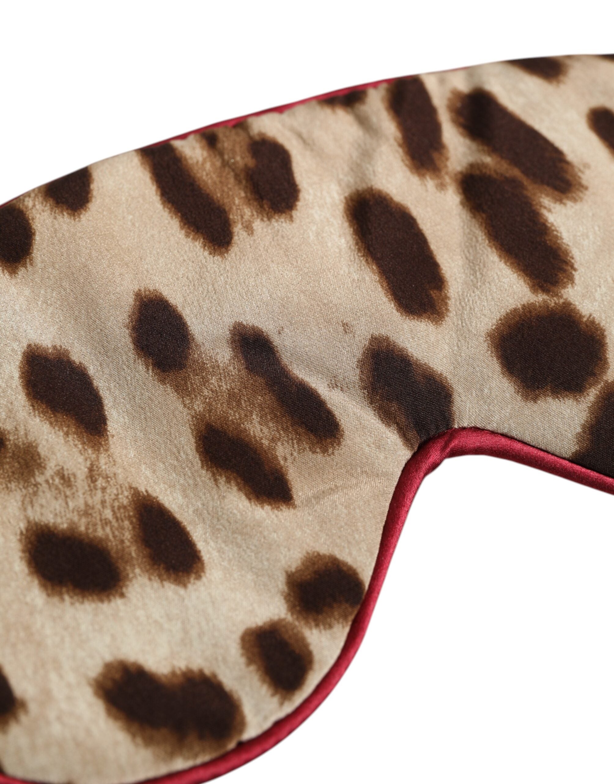 Brown Leopard Print Silk Women Accessory Sleep Eye Mask Dolce & Gabbana