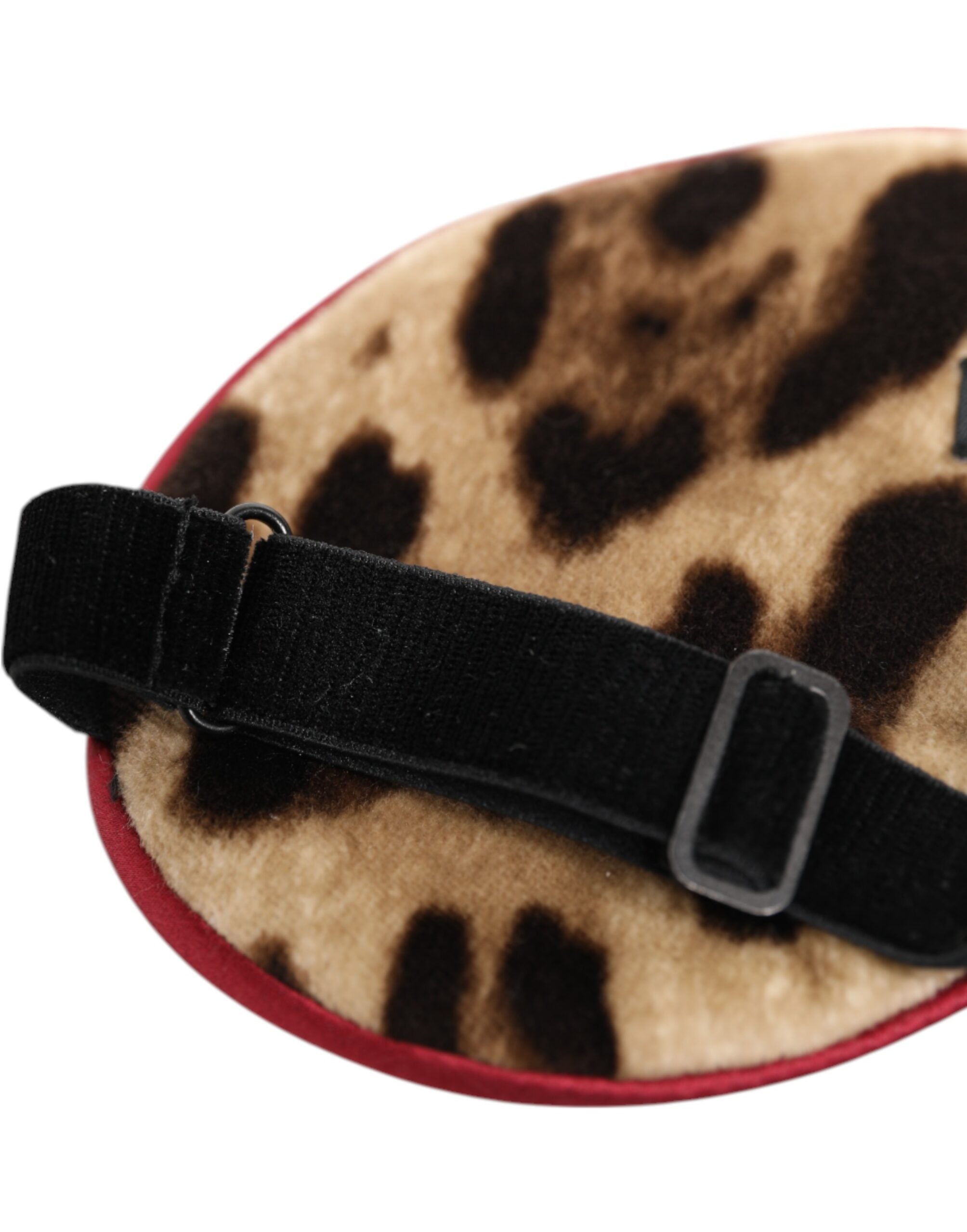 Brown Leopard Print Silk Women Accessory Sleep Eye Mask Dolce & Gabbana