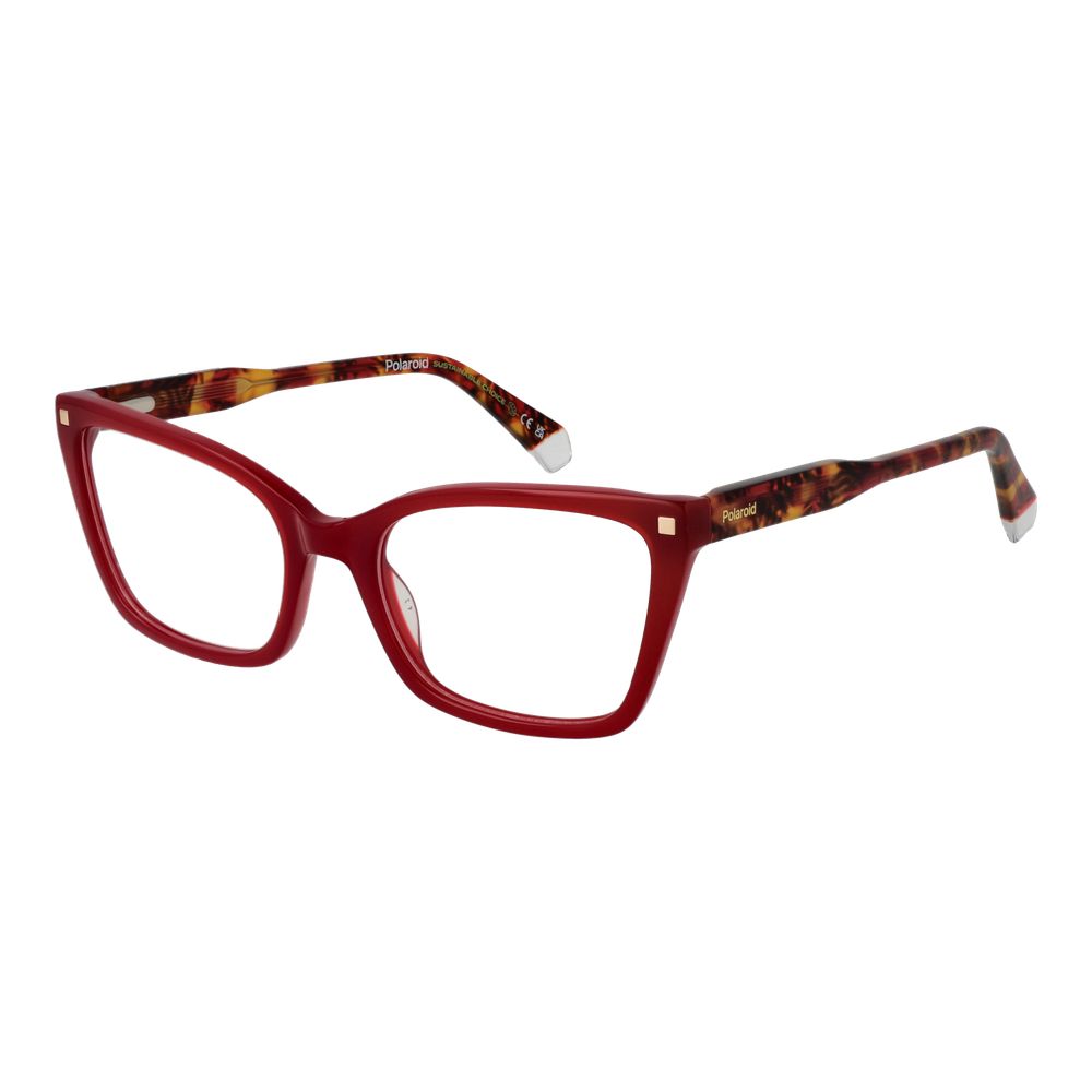 Burgundy Women Glasses Frame Polaroid