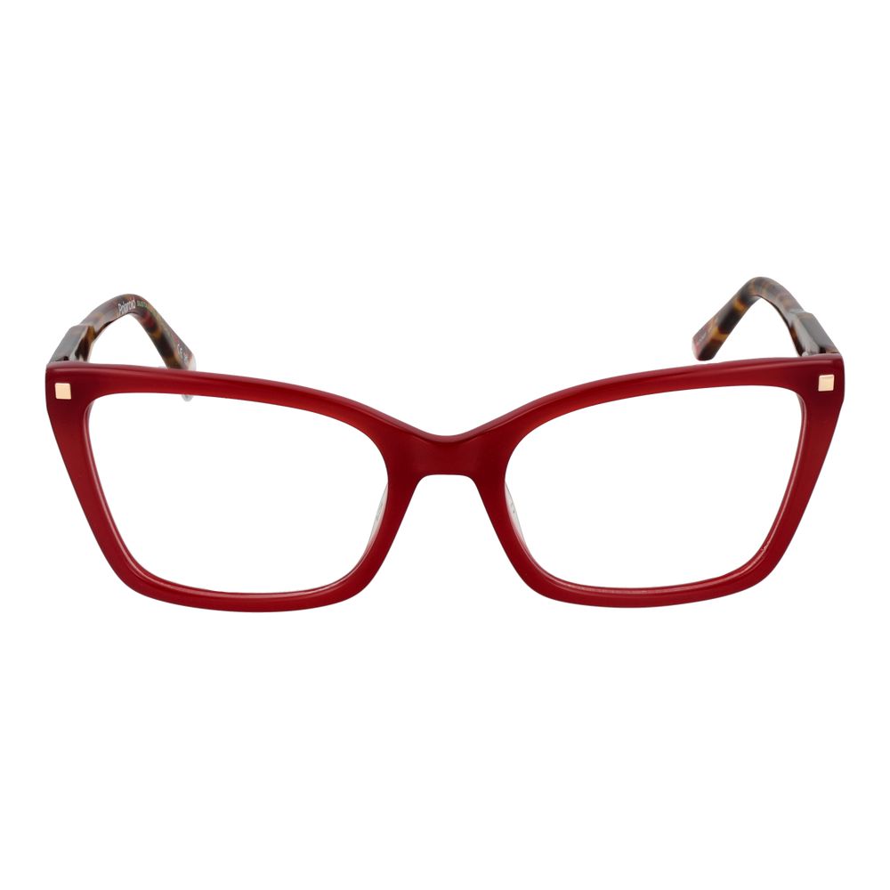 Burgundy Women Glasses Frame Polaroid