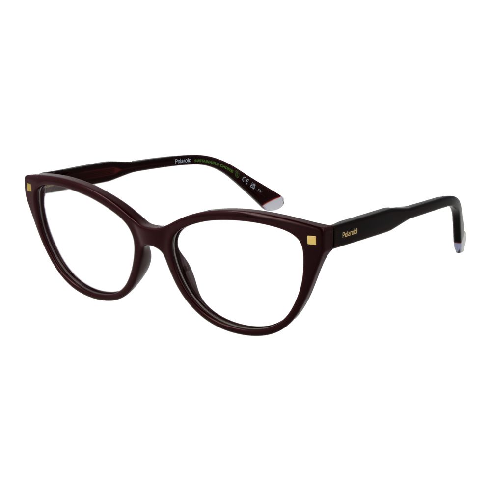 Burgundy Women Glasses Frame Polaroid