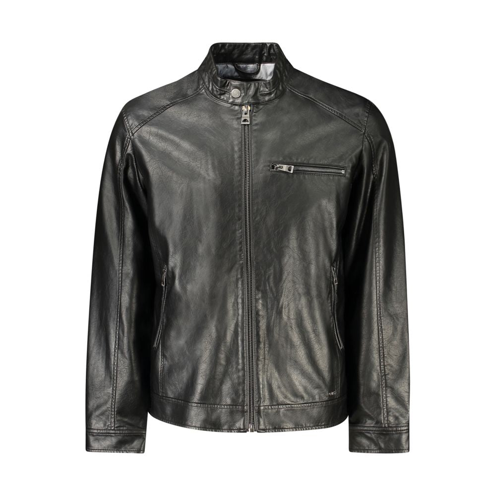 Black Polyethylene Men Jacket Guess Jeans