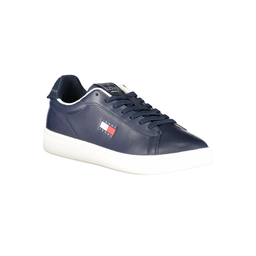 Blue Leather Men Sneaker Tommy Hilfiger