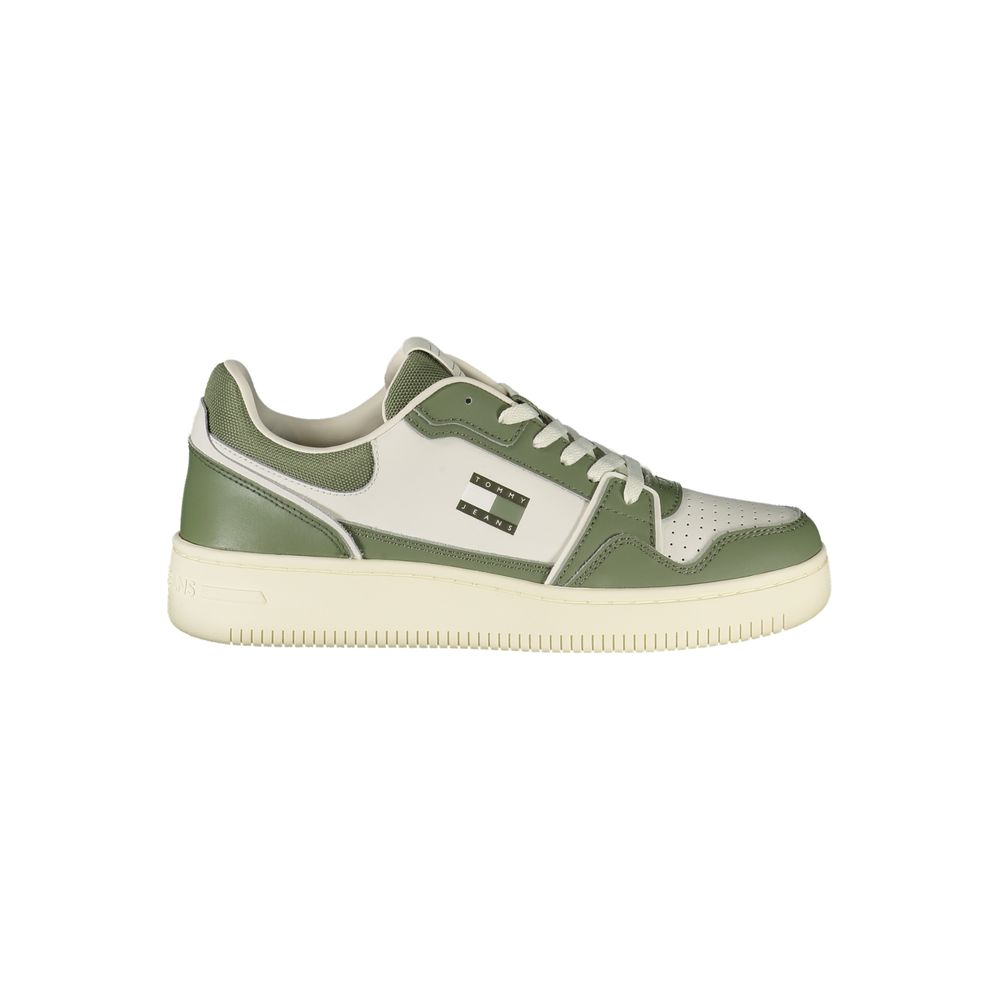 Green Leather Men Sneaker Tommy Hilfiger