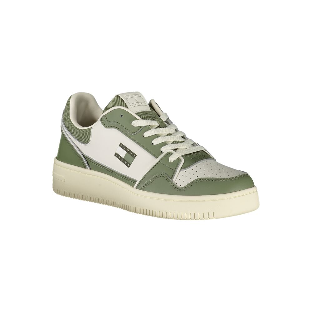 Green Leather Men Sneaker Tommy Hilfiger