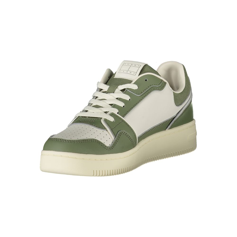Green Leather Men Sneaker Tommy Hilfiger