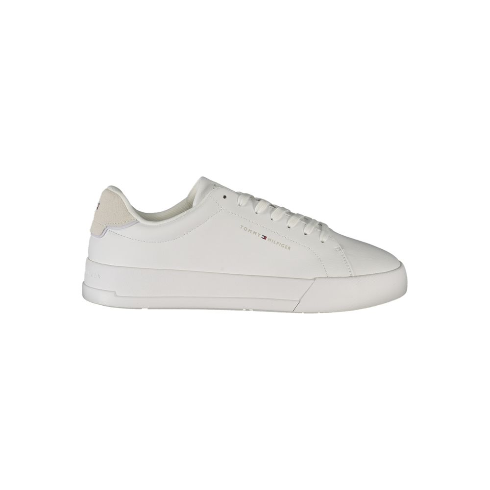 White Leather Men Sneaker Tommy Hilfiger