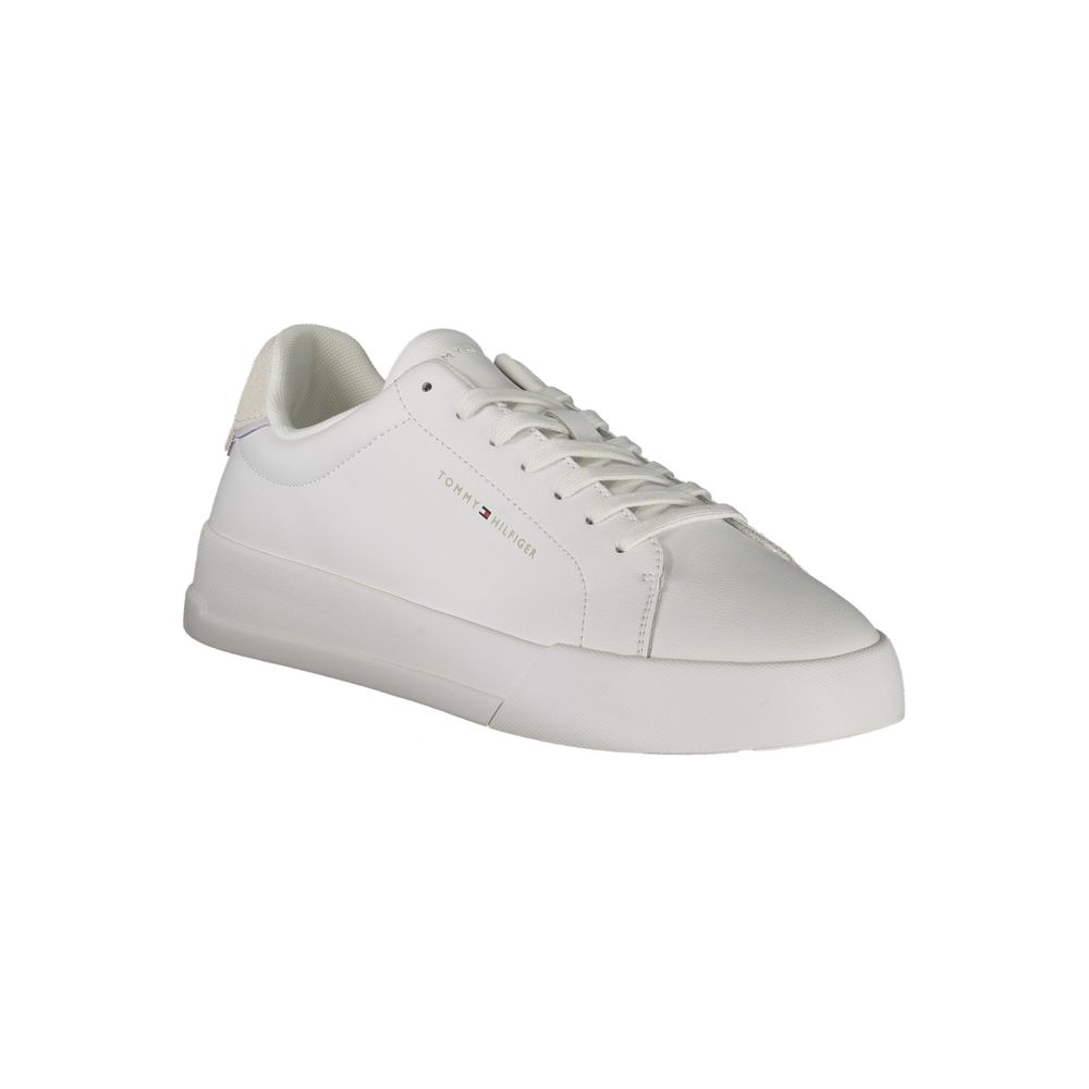 White Leather Men Sneaker Tommy Hilfiger