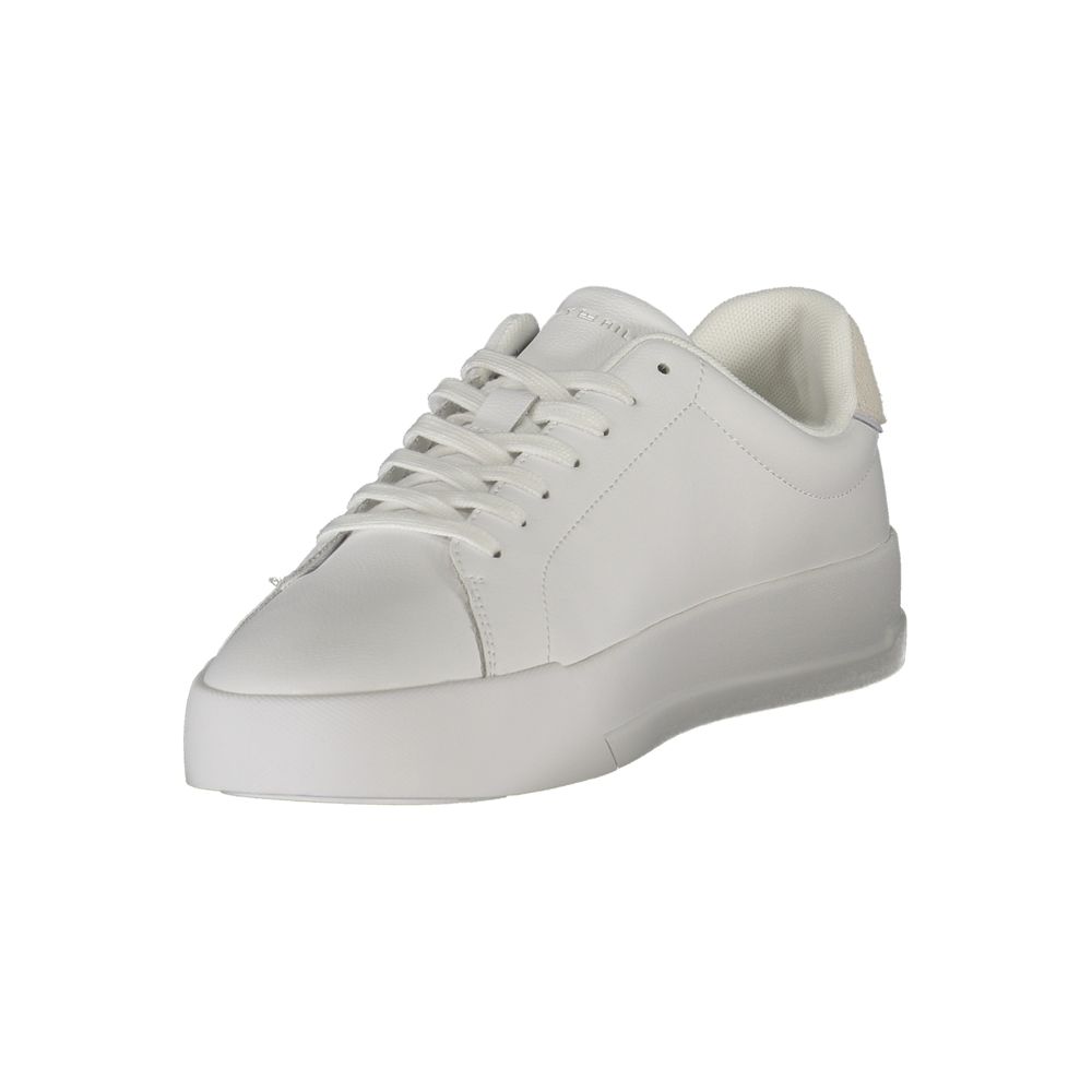 White Leather Men Sneaker Tommy Hilfiger