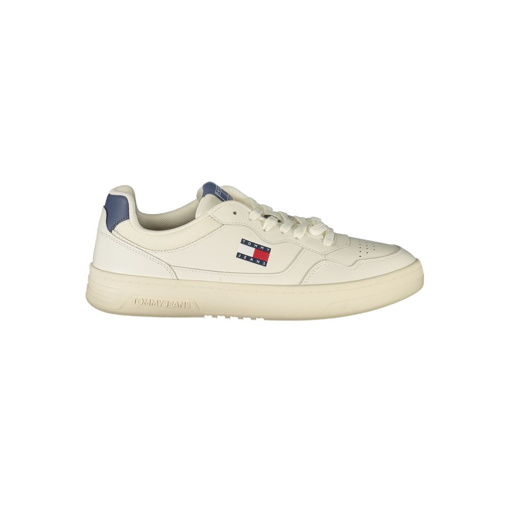 White Leather Men Sneaker Tommy Hilfiger