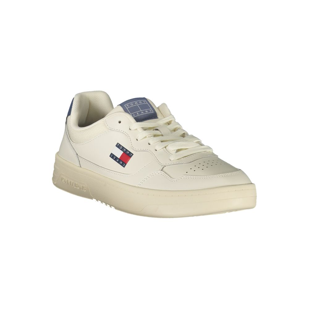 White Leather Men Sneaker Tommy Hilfiger