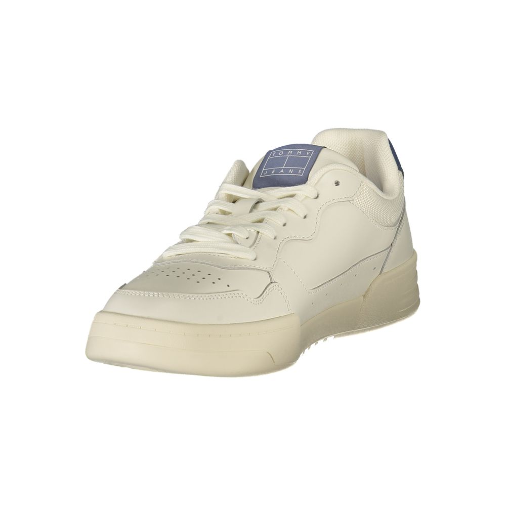 White Leather Men Sneaker Tommy Hilfiger