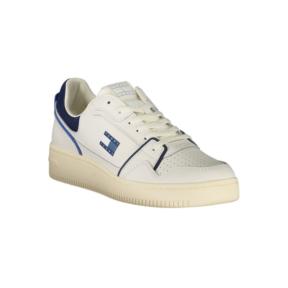White Leather Men Sneaker Tommy Hilfiger