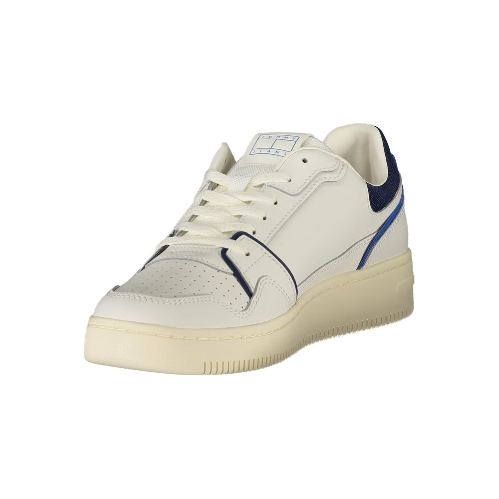 White Leather Men Sneaker Tommy Hilfiger