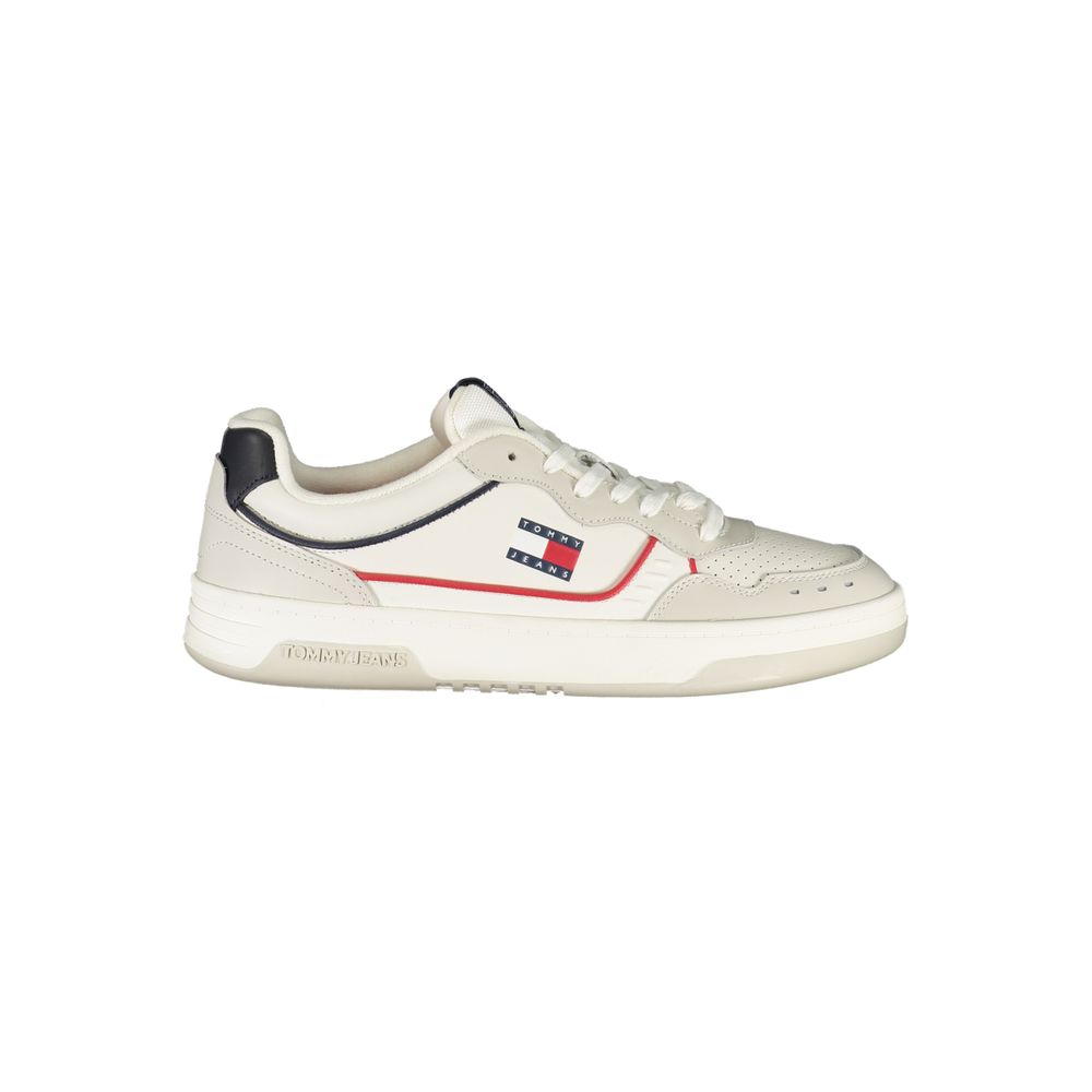 White Leather Men Sneaker Tommy Hilfiger