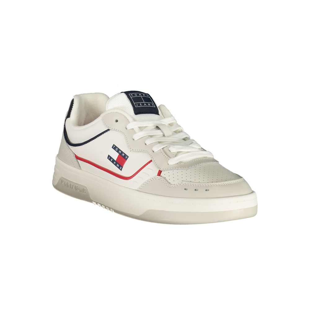 White Leather Men Sneaker Tommy Hilfiger