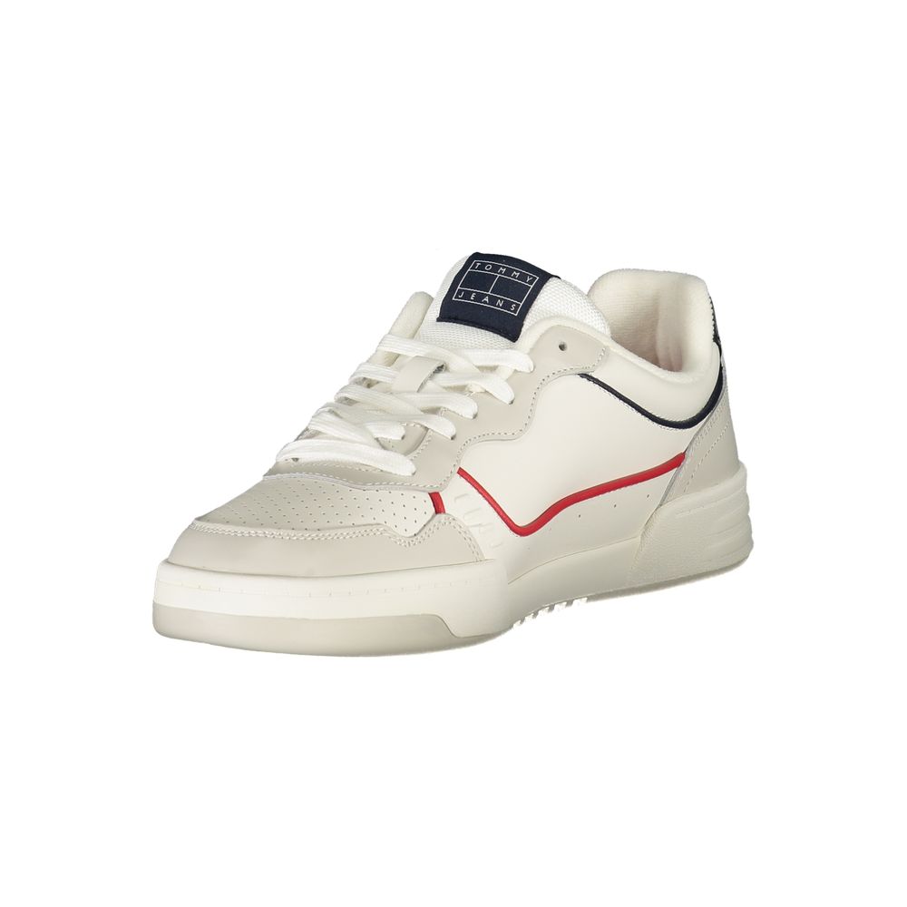 White Leather Men Sneaker Tommy Hilfiger