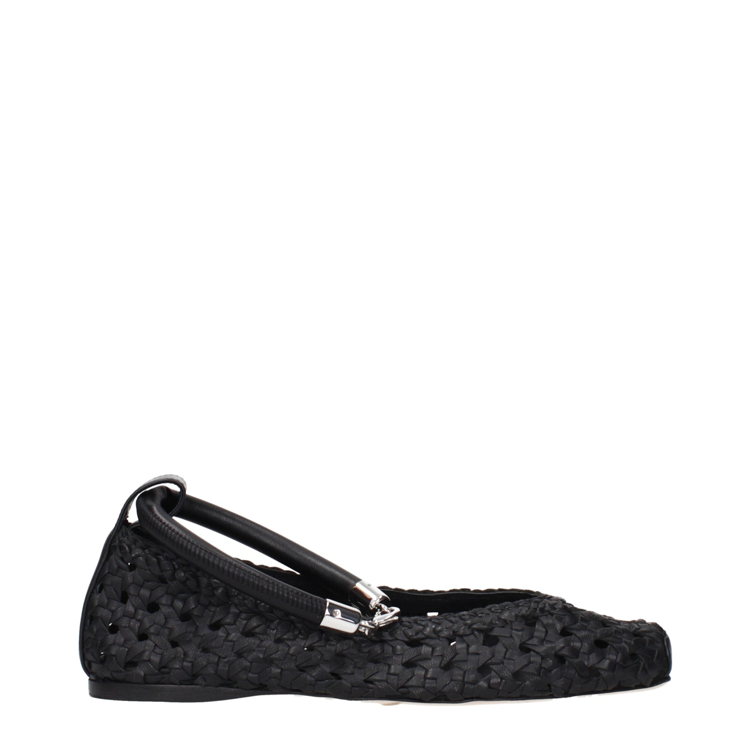 Black Leather Ballet Flats Max Mara