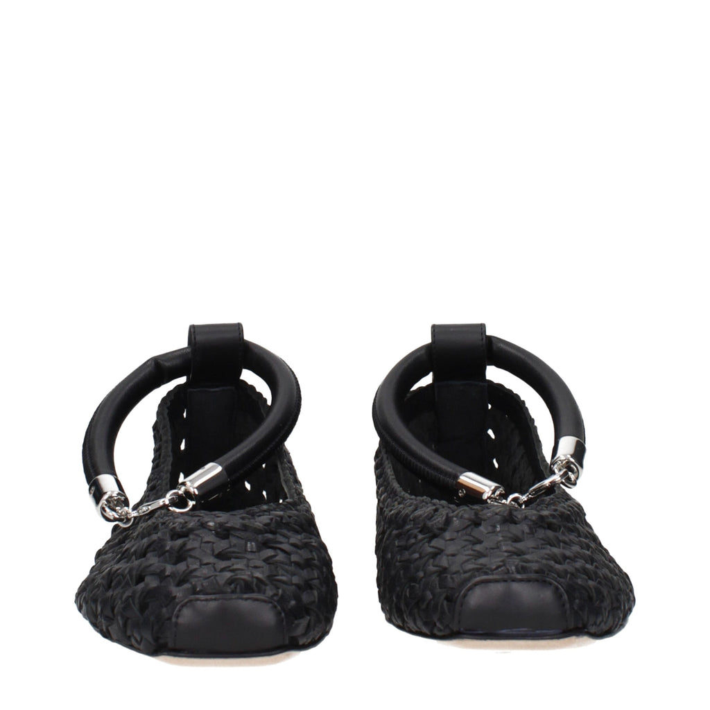 Black Leather Ballet Flats Max Mara