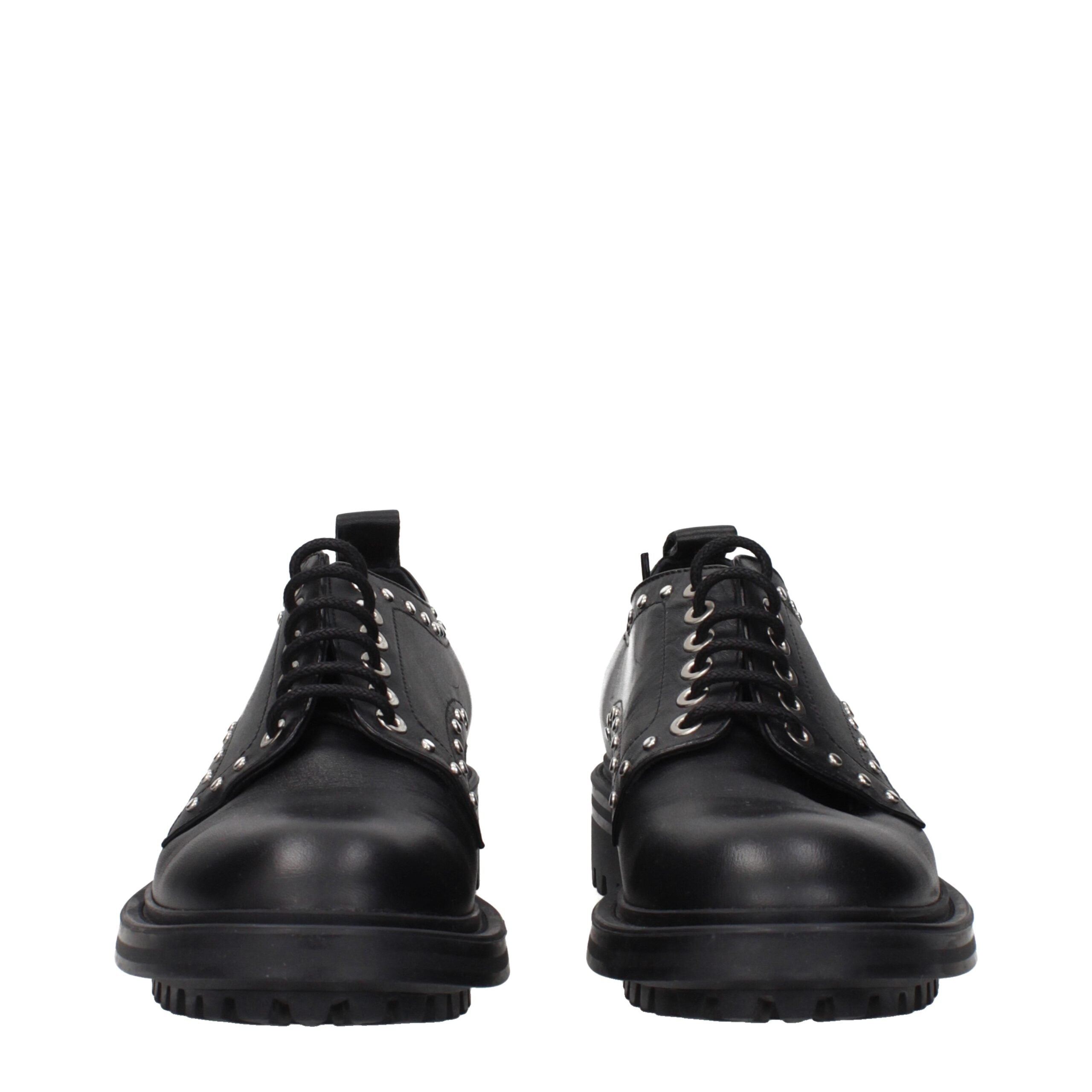 Black Leather Oxfords And Derbies Max Mara