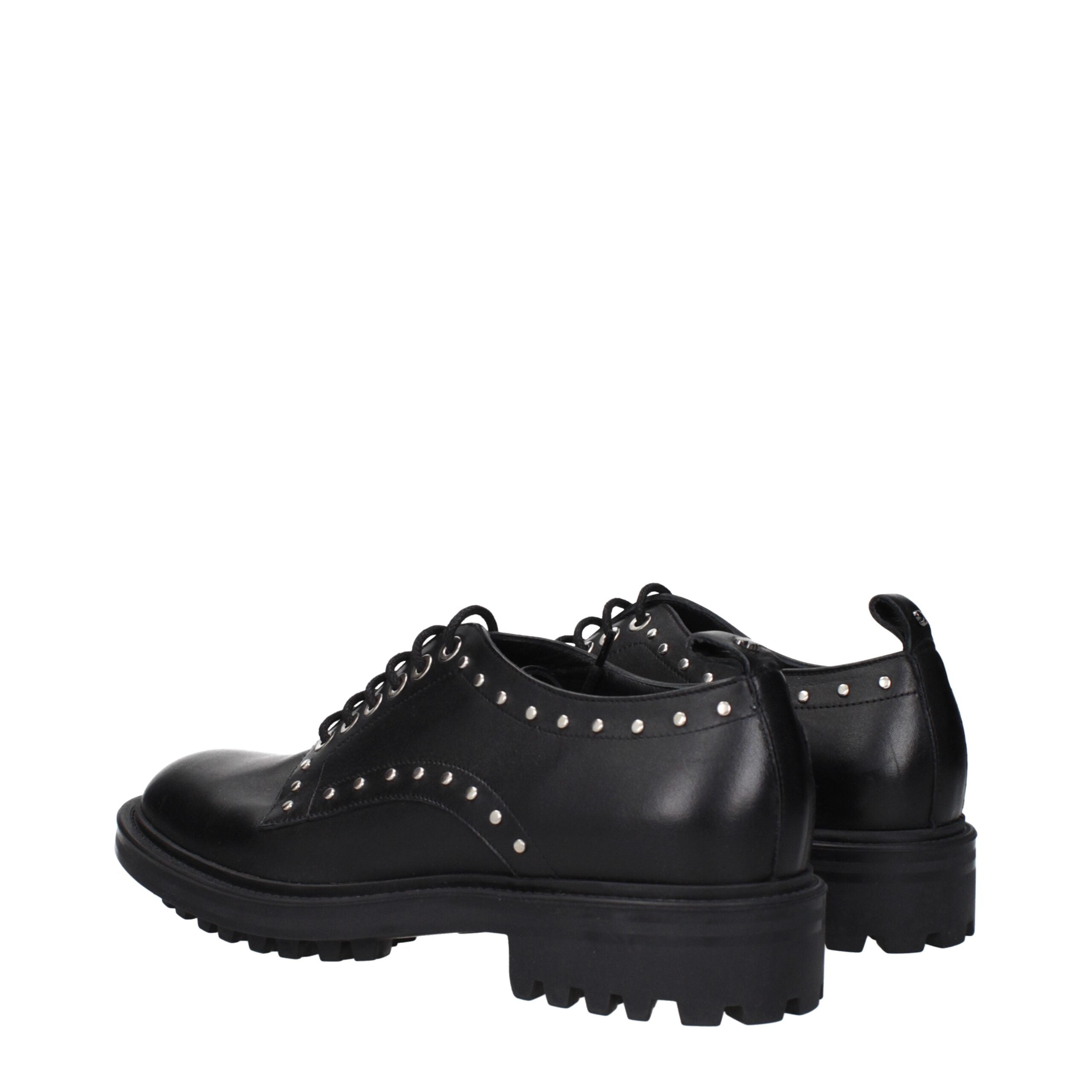 Black Leather Oxfords And Derbies Max Mara