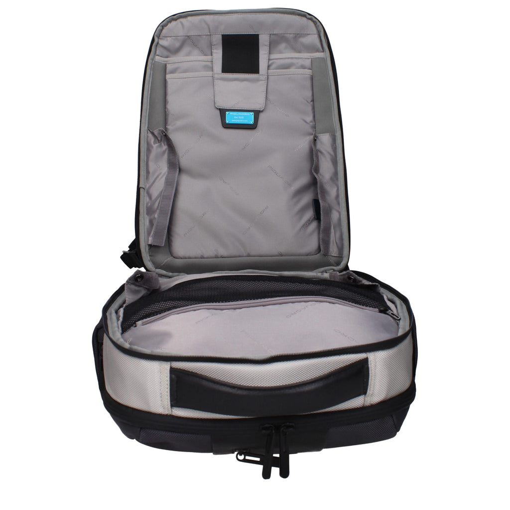 Gray Nylon Backpacks Piquadro