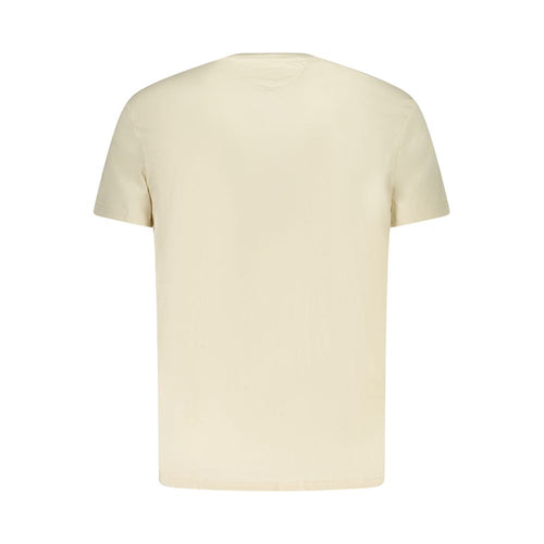 Beige Cotton Men T-Shirt Tommy Hilfiger