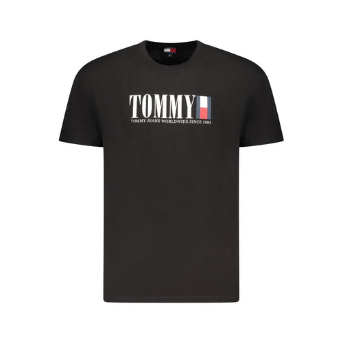 Black Cotton Men T-Shirt Tommy Hilfiger