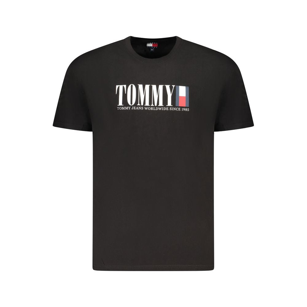 Black Cotton Men T-Shirt Tommy Hilfiger