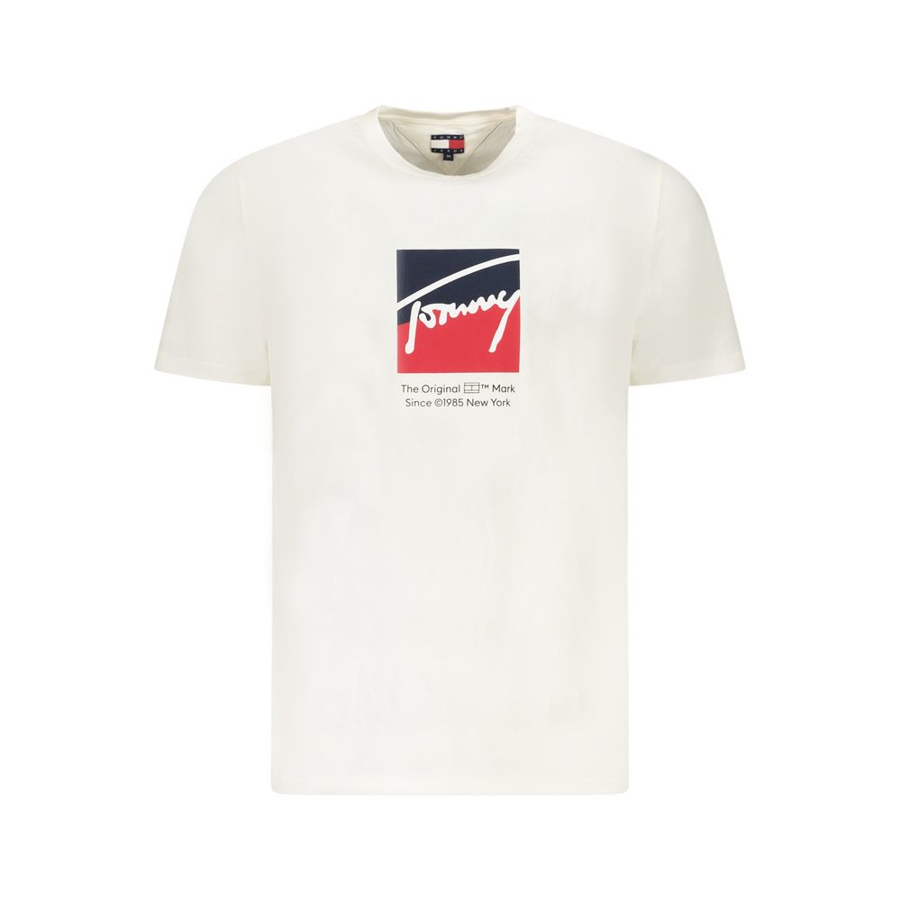 White Cotton Men T-Shirt Tommy Hilfiger