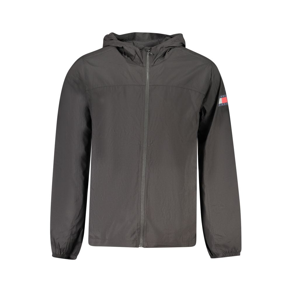 Black Polyamide Men Jacket Tommy Hilfiger