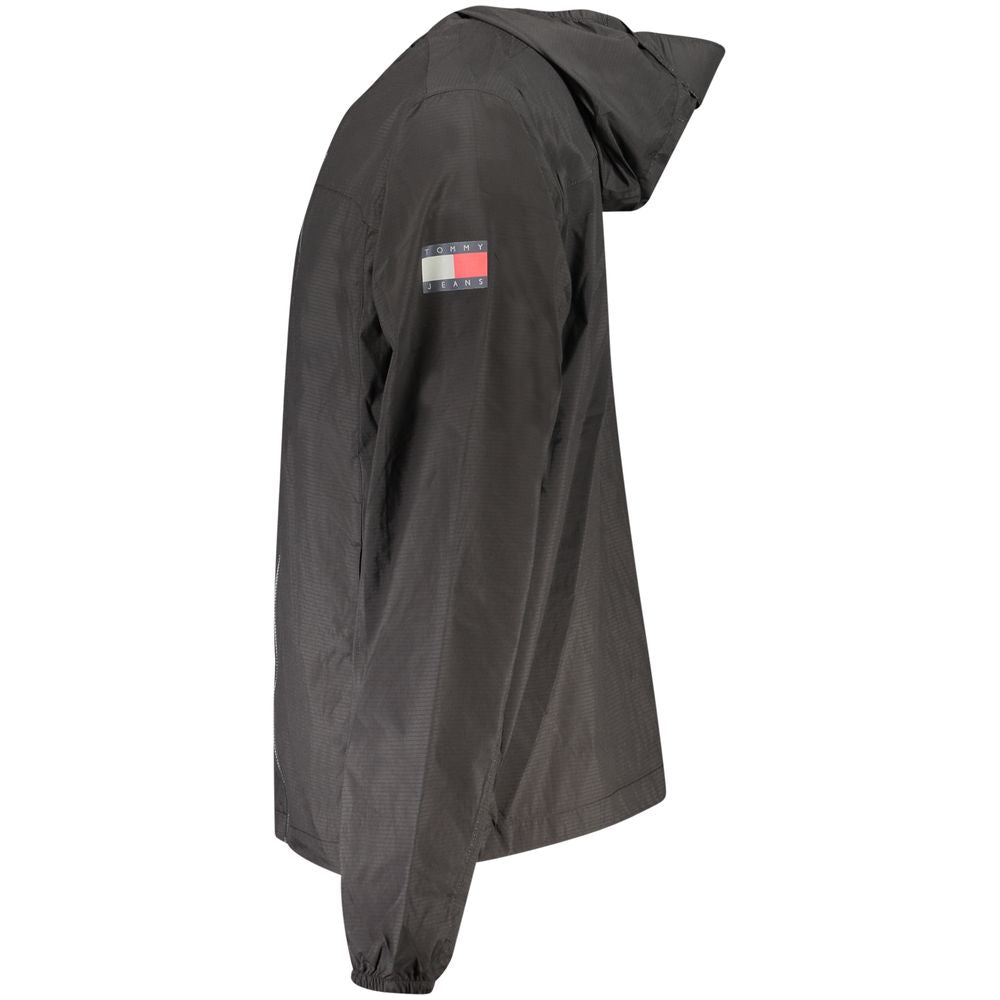 Black Polyamide Men Jacket Tommy Hilfiger