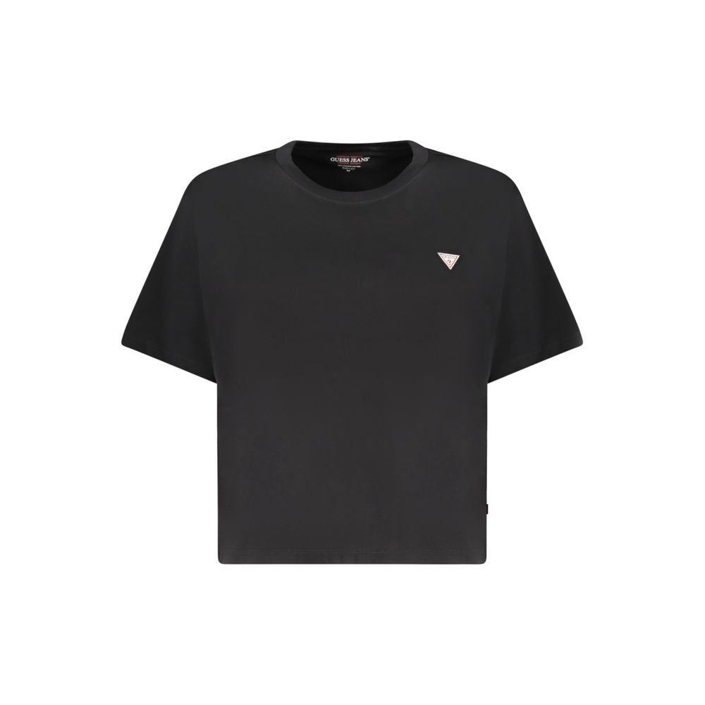 Black Cotton Women T-Shirt Guess Jeans