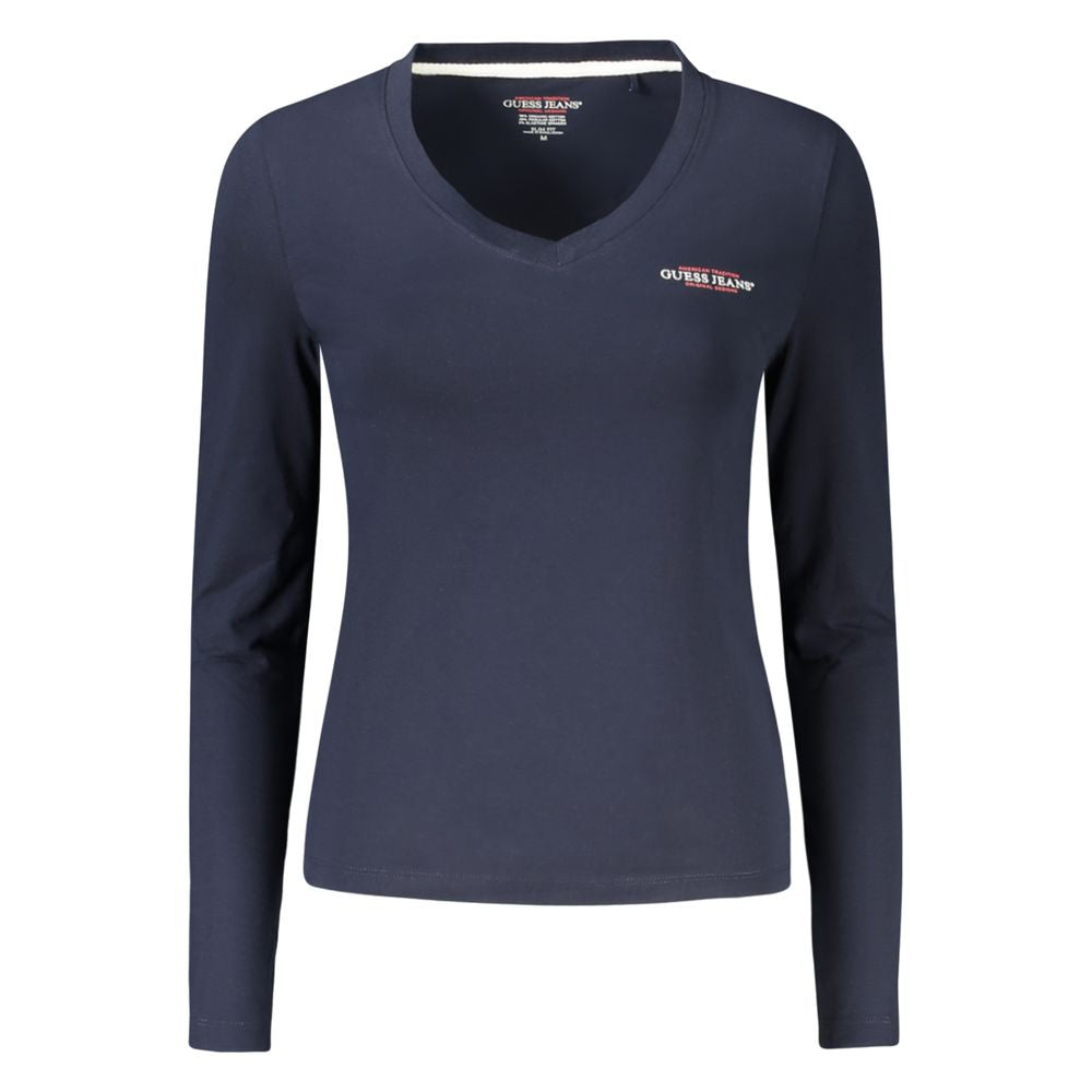 Blue Cotton Women T-Shirt Guess Jeans